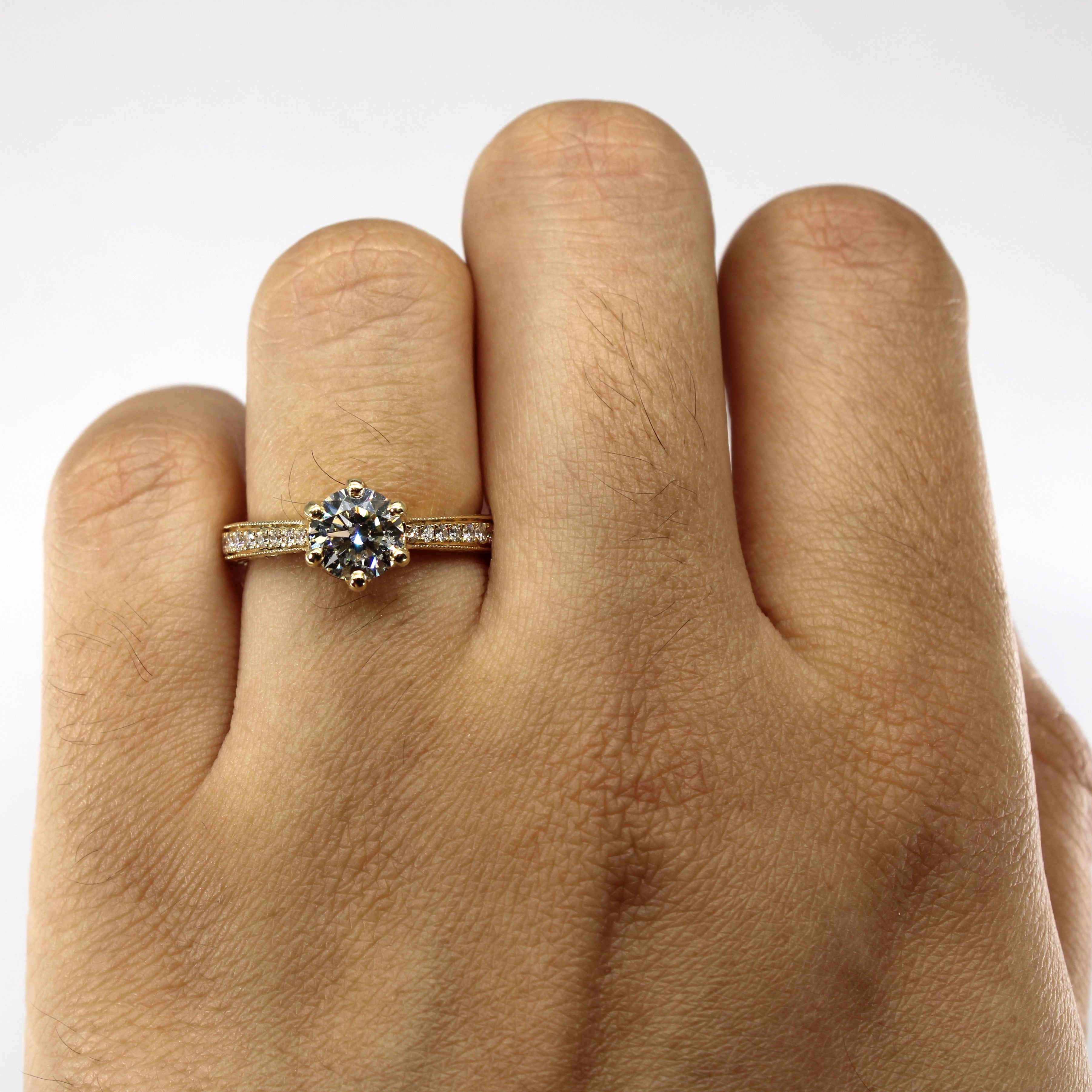 Cathedral Set Diamond Engagement Ring | 1.29ctw SI2 K | SZ 5.75 |