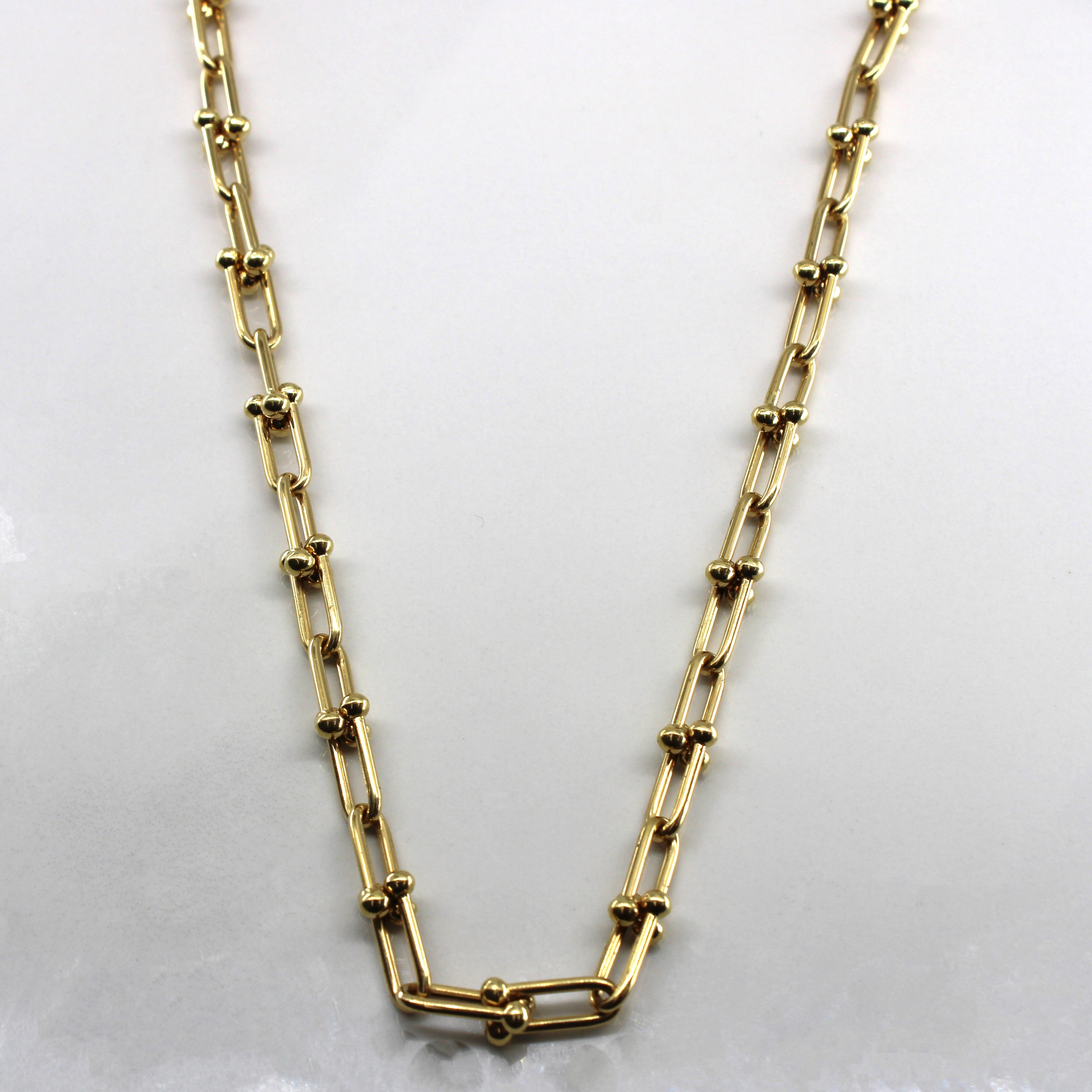 18k Yellow Gold Tiffany Inspired Chain | 18