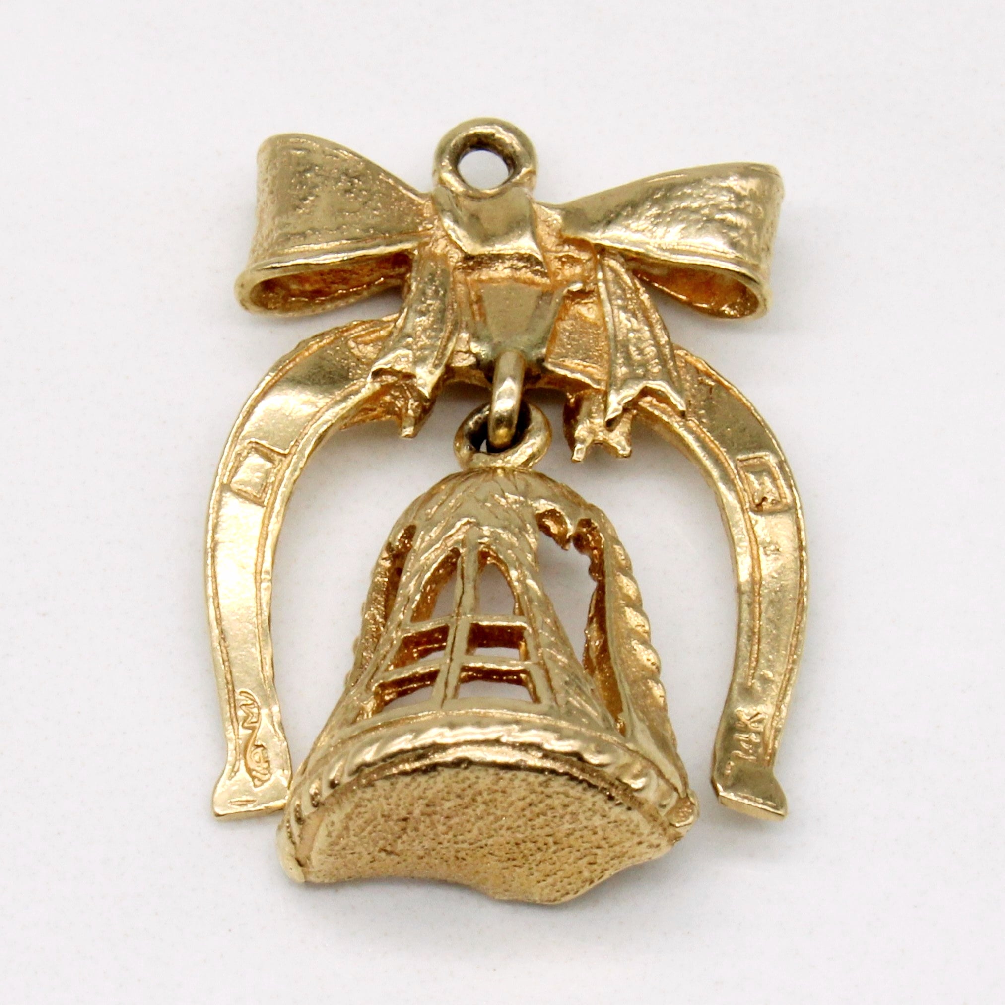 14k Yellow Gold Wedding Bell Charm