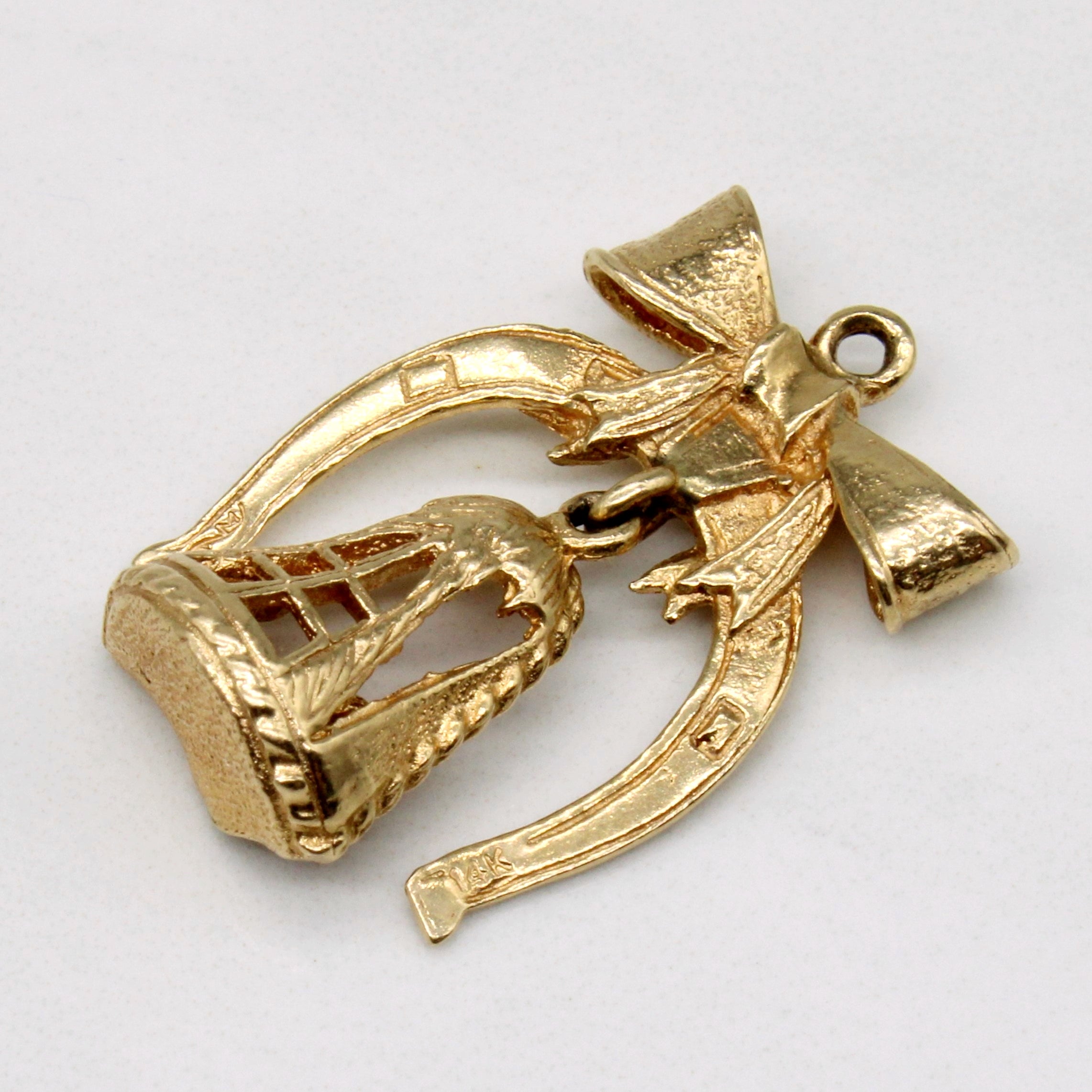 14k Yellow Gold Wedding Bell Charm