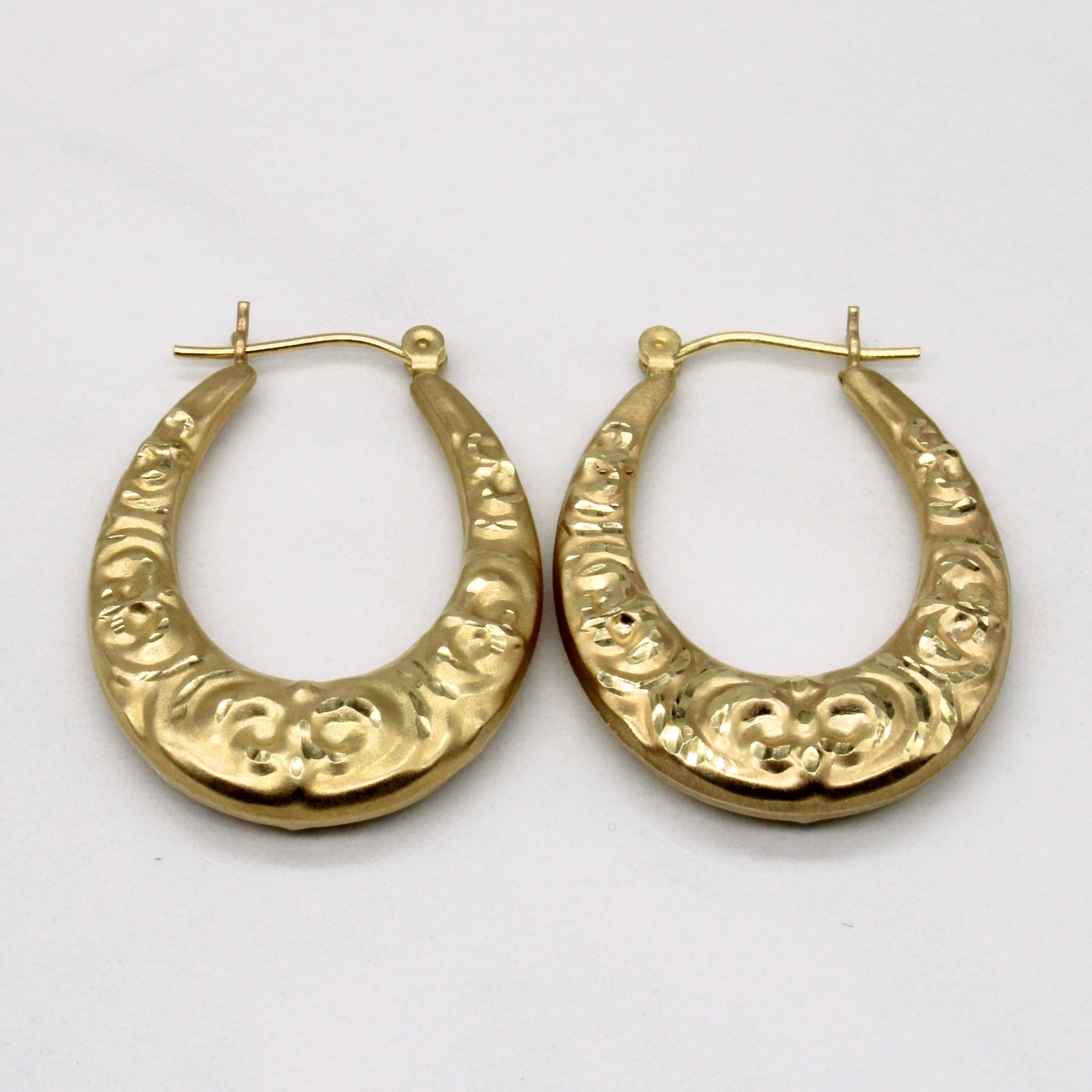 Boucles d'oreilles créoles en or jaune 14 carats