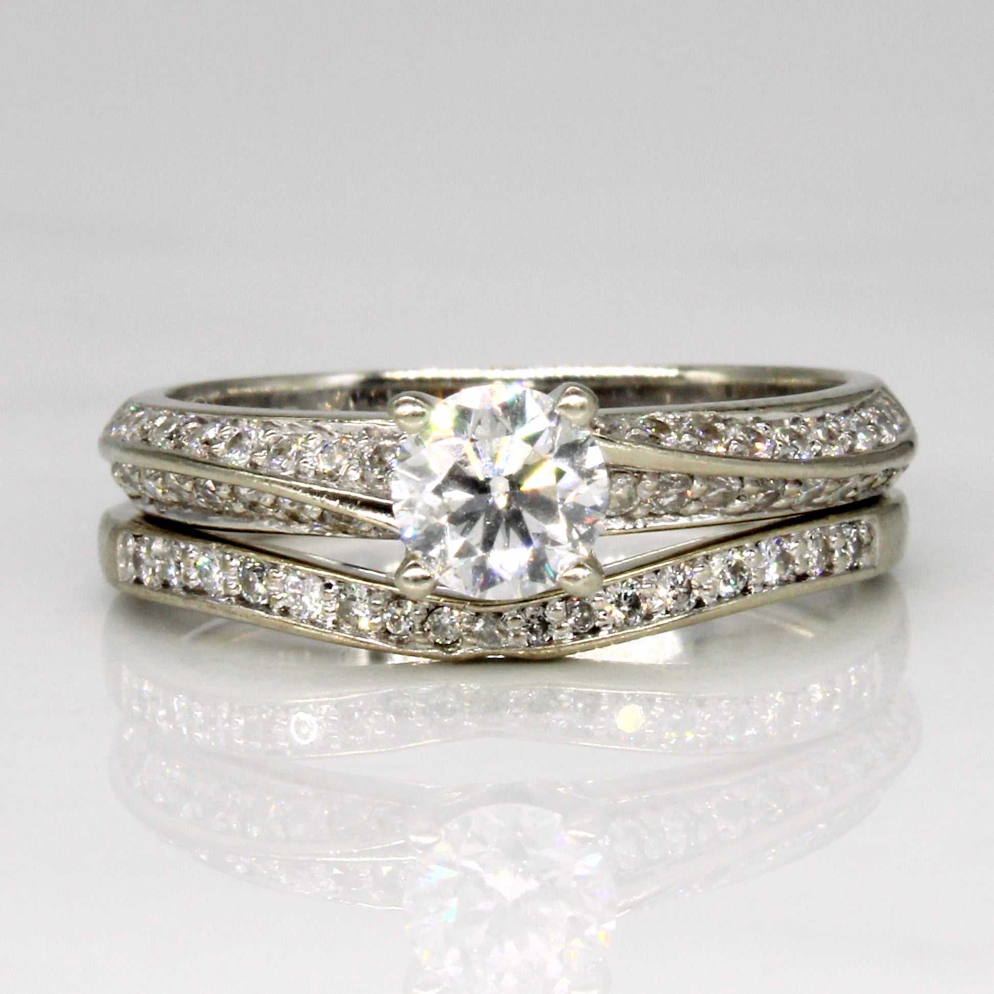 Diamond Wedding Ring Set | 0.82ctw | SZ 6.25 |