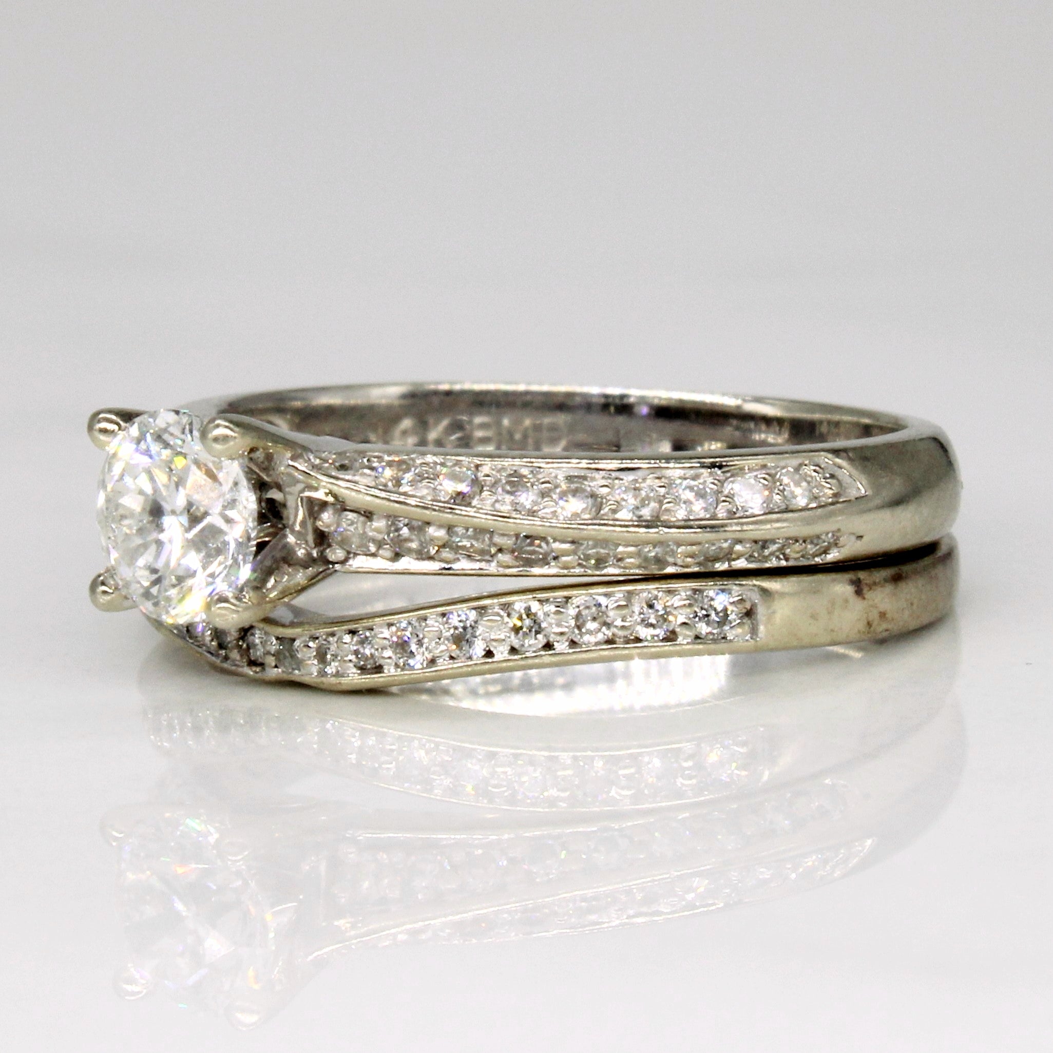 Diamond Wedding Ring Set | 0.82ctw | SZ 6.25 |