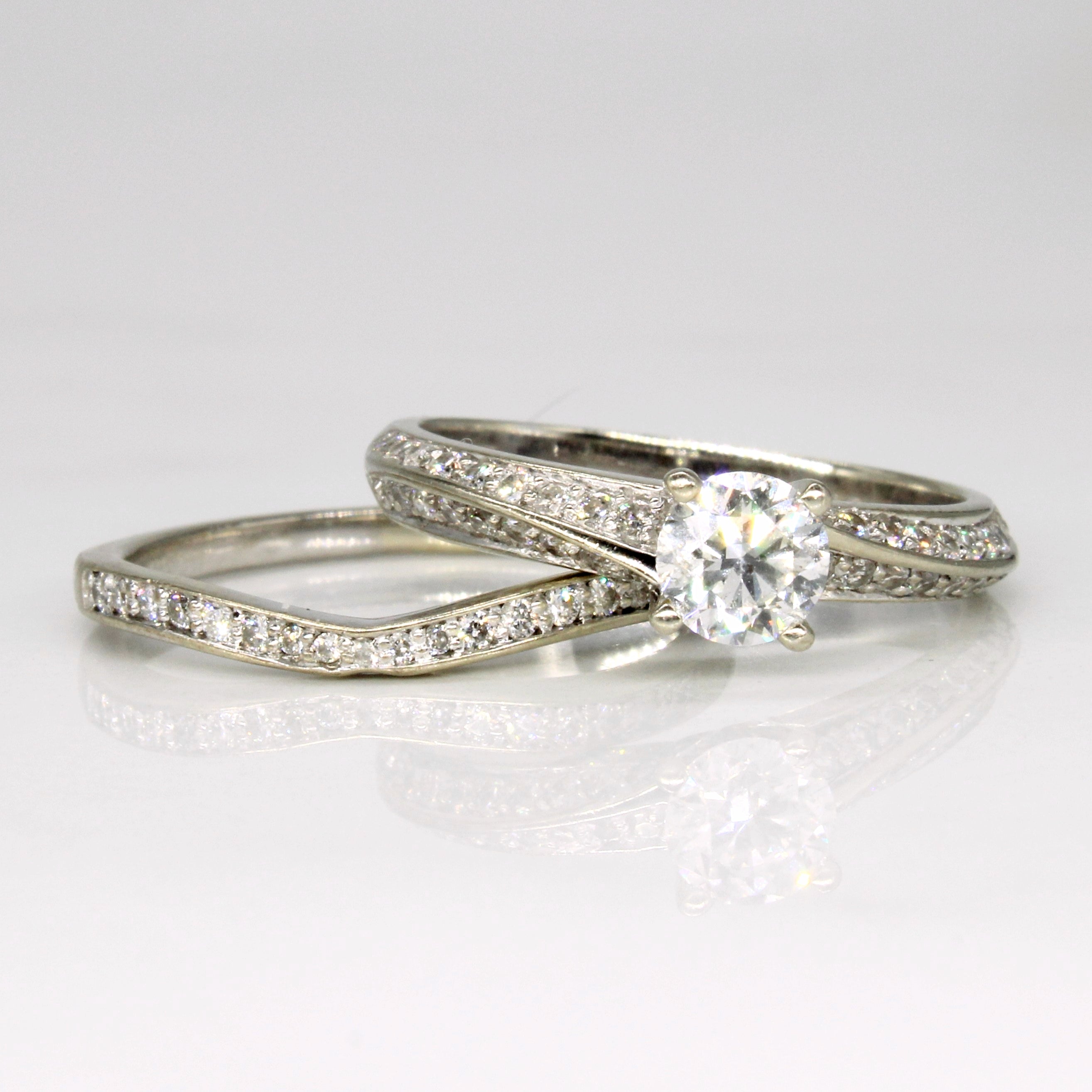 Diamond Wedding Ring Set | 0.82ctw | SZ 6.25 |