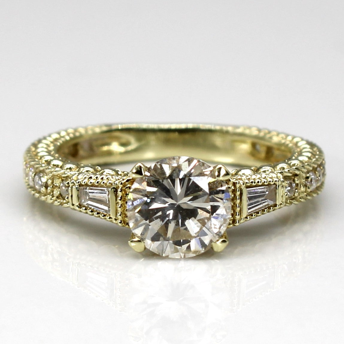 Milgrain Detail Diamond Engagement Ring |1.24ctw I1/I2 I/J | SZ 4.5 |