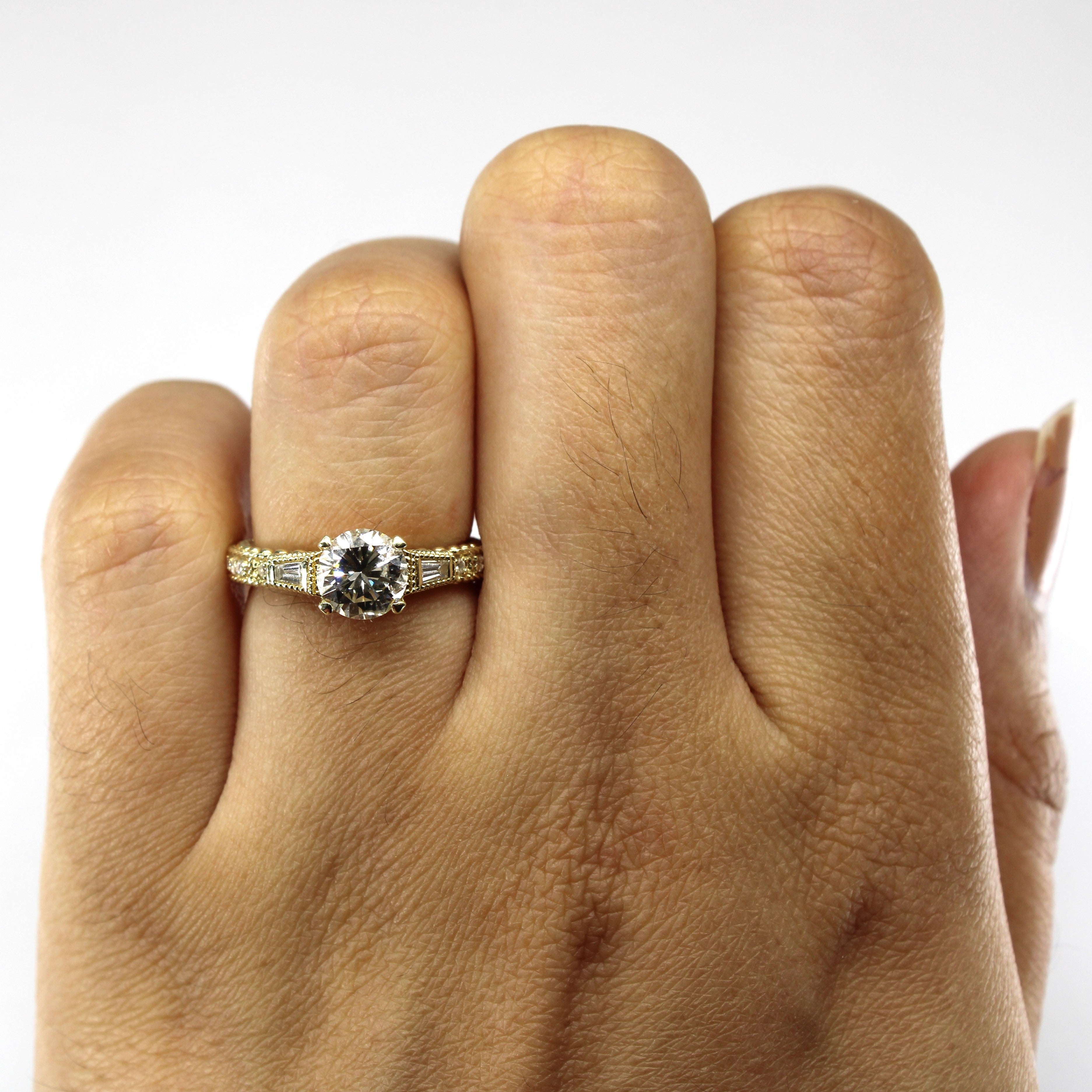 Milgrain Detail Diamond Engagement Ring |1.24ctw I1/I2 I/J | SZ 4.5 |