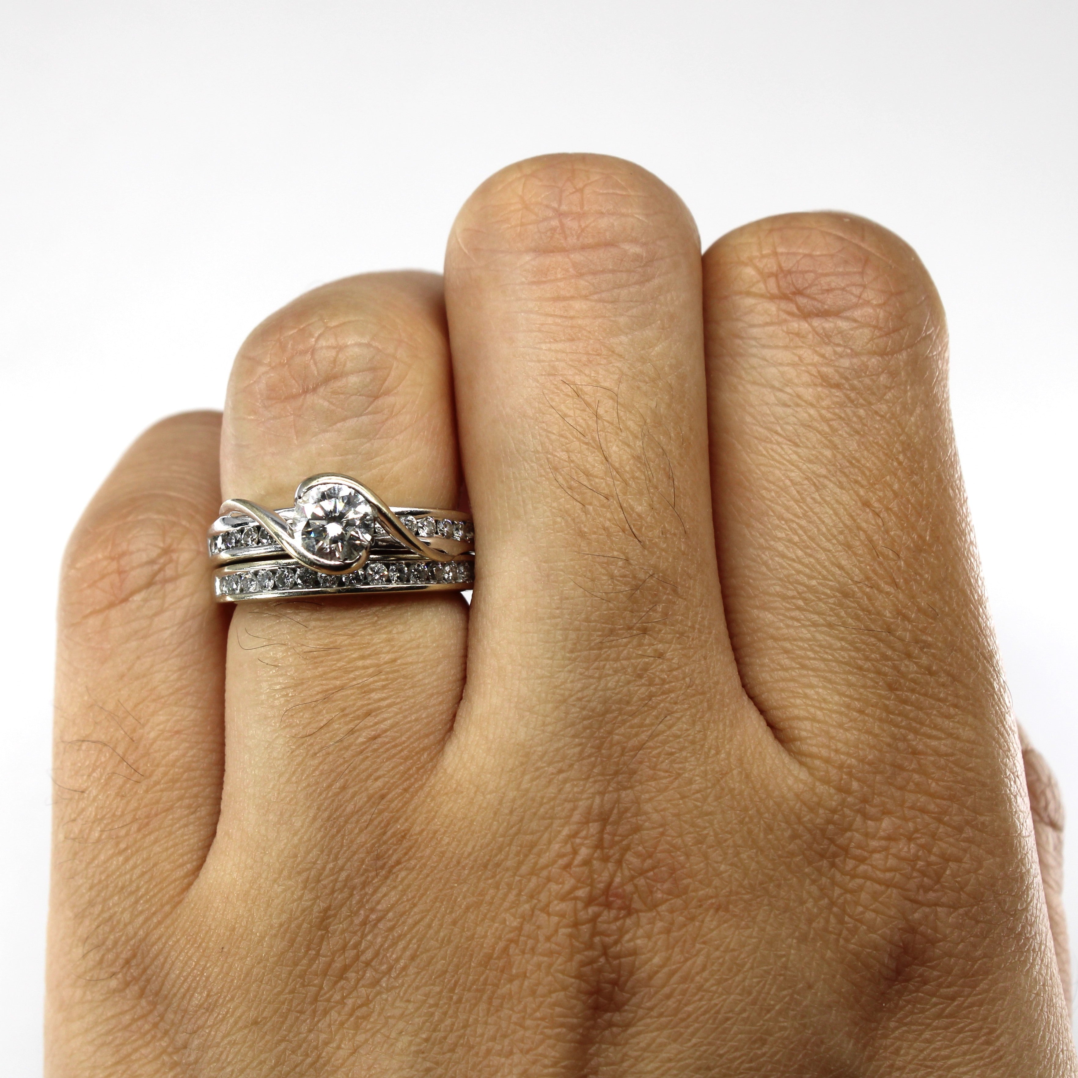 Channel Diamond Engagement Ring Set | 1.06ctw I1 H | SZ 4.5 |