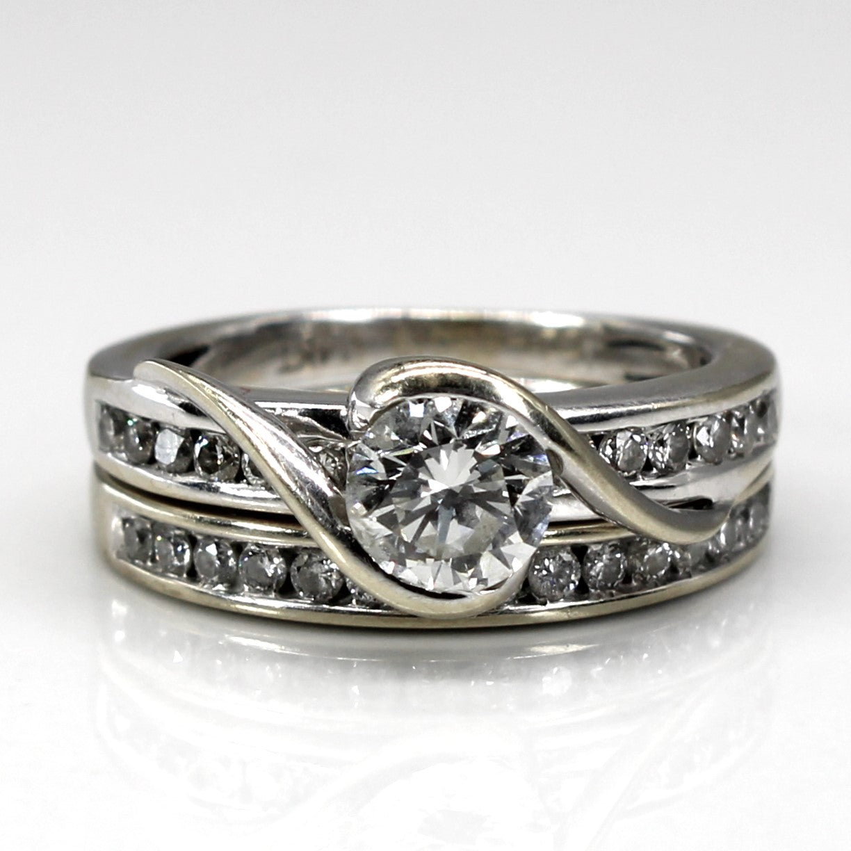 Channel Diamond Engagement Ring Set | 1.06ctw I1 H | SZ 4.5 |