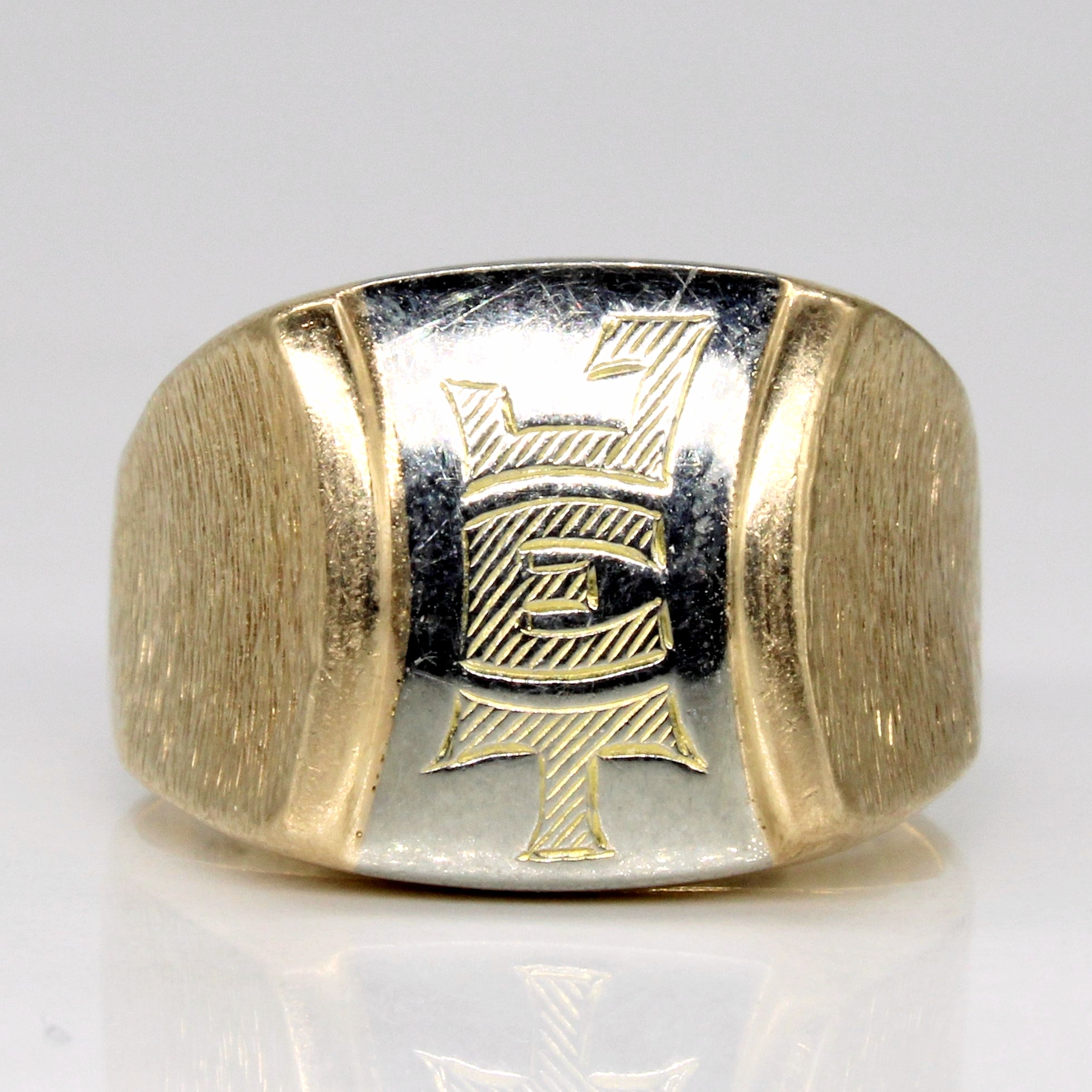 10k Two Tone Gold 'JET' Ring | SZ 8.75 |