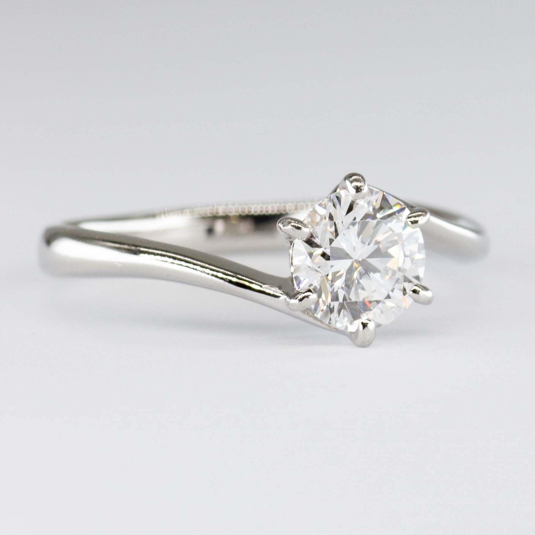 1.05ct GIA-graded Natural Diamond Bypass Solitaire Ring | 1.05ct VVS2 D | SZ 7.5