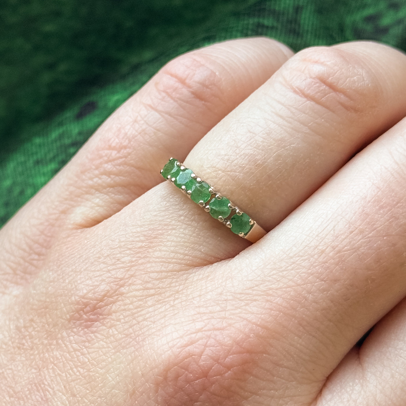 Five Stone Emerald Ring | 0.33ctw | SZ 5 |