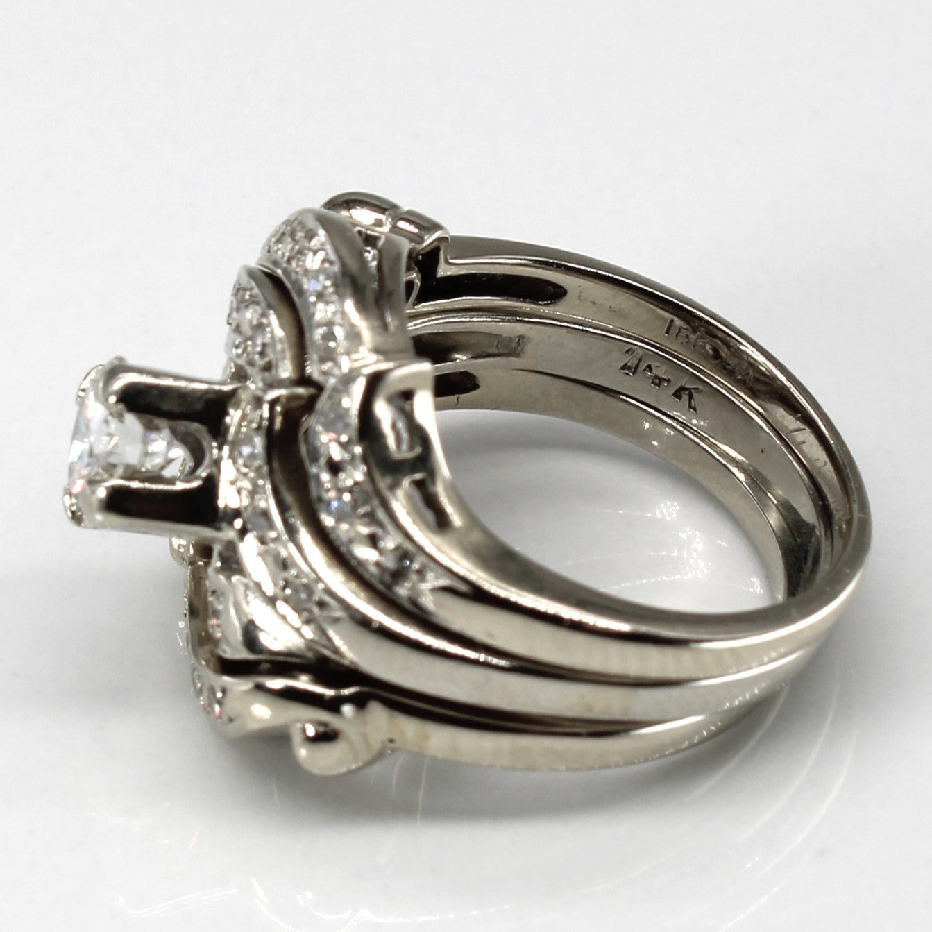 Cluster Diamond Engagement Ring Set | 0.76ctw VVS2 G/H | SZ 5.25 |