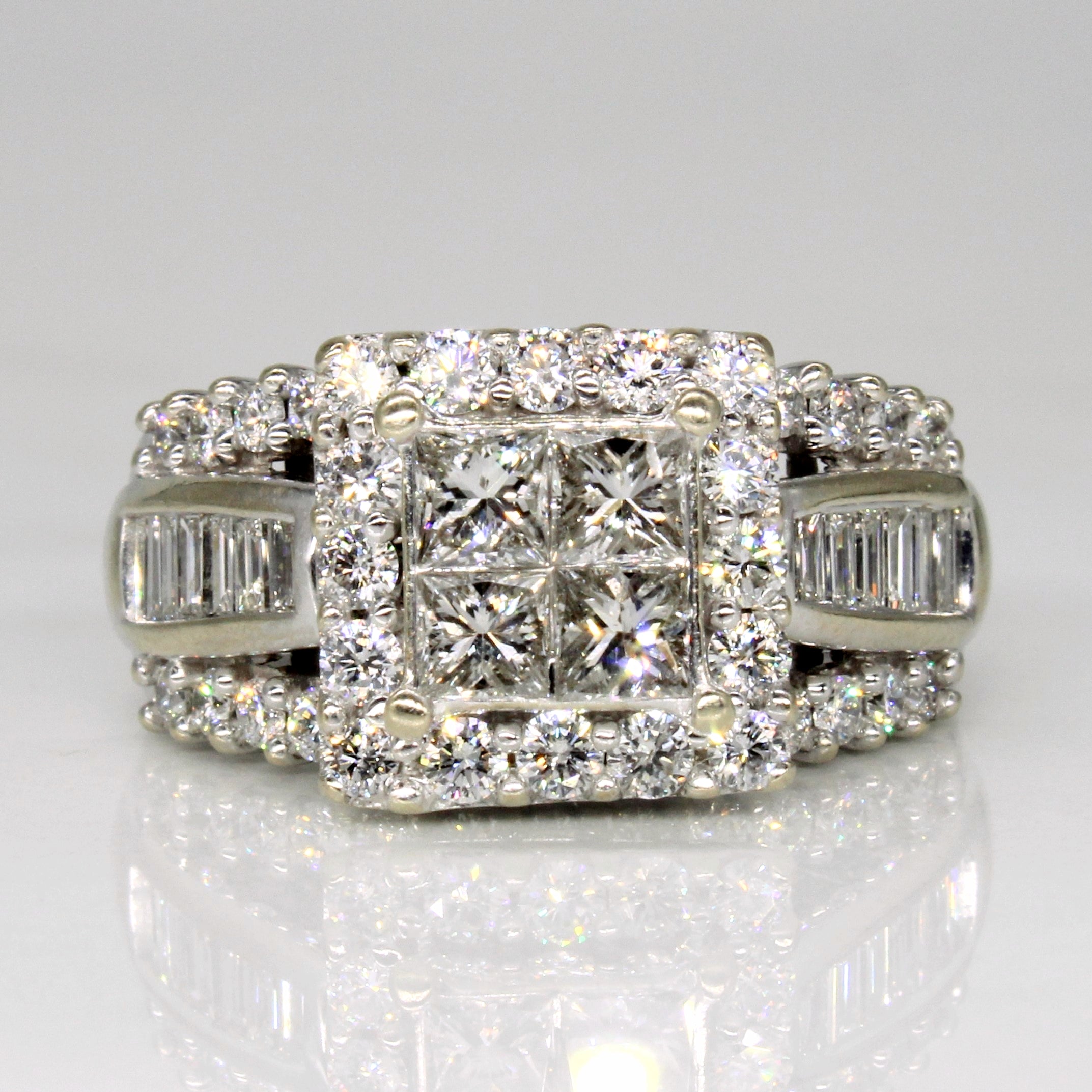 Diamond Cluster Engagement Ring | 2.30ctw | SZ 6.75 |
