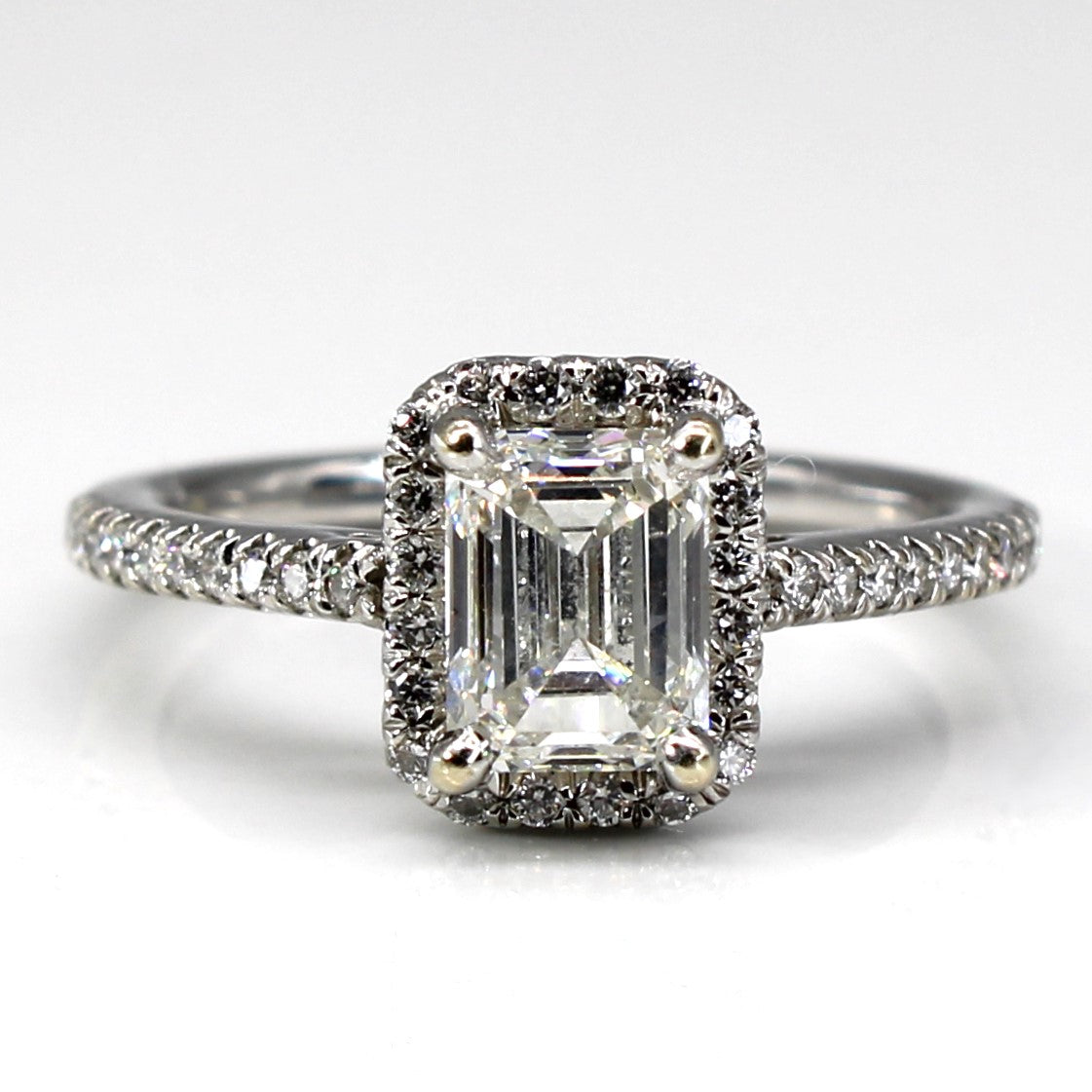Halo Diamond Engagement Ring | 1.57ctw VVS2 H | SZ 5.25 |