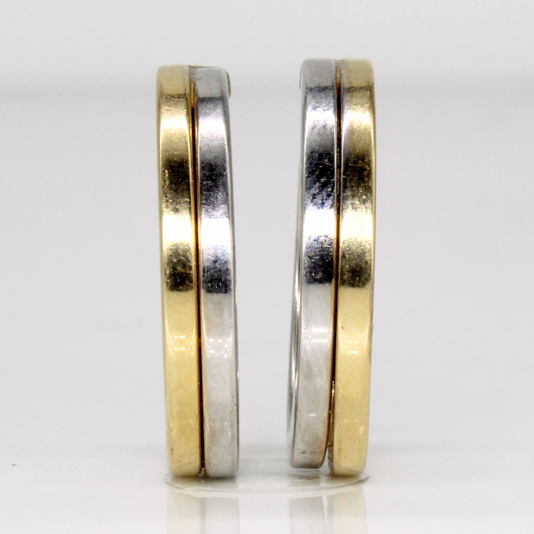 14k Two Tone Gold Hoop Earrings