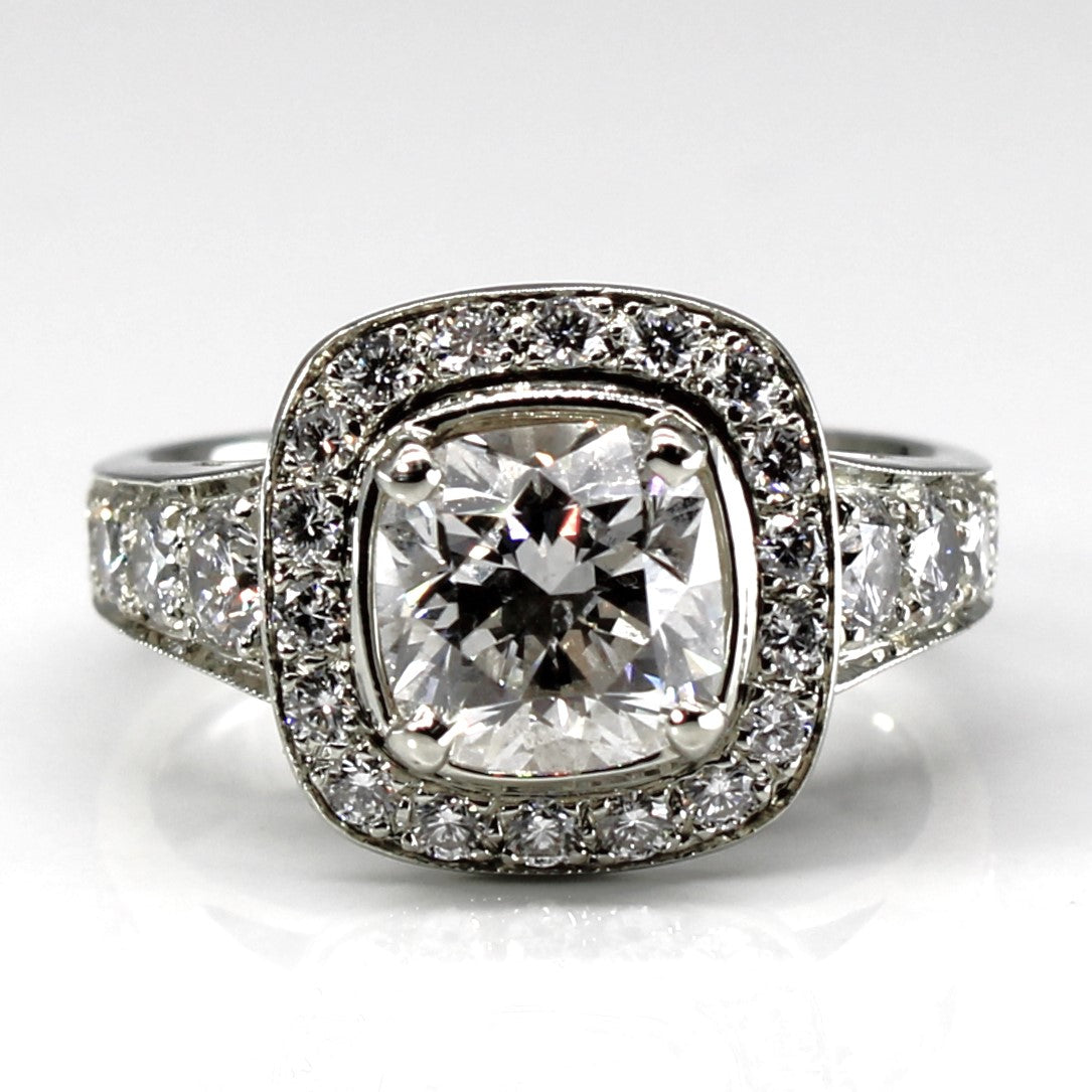 Halo Diamond Engagement Ring | 2.87ctw SI2 G/H | SZ 6.25 |