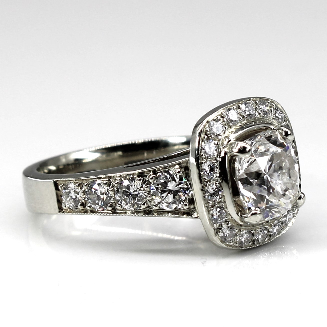 Halo Diamond Engagement Ring | 2.87ctw SI2 G/H | SZ 6.25 |