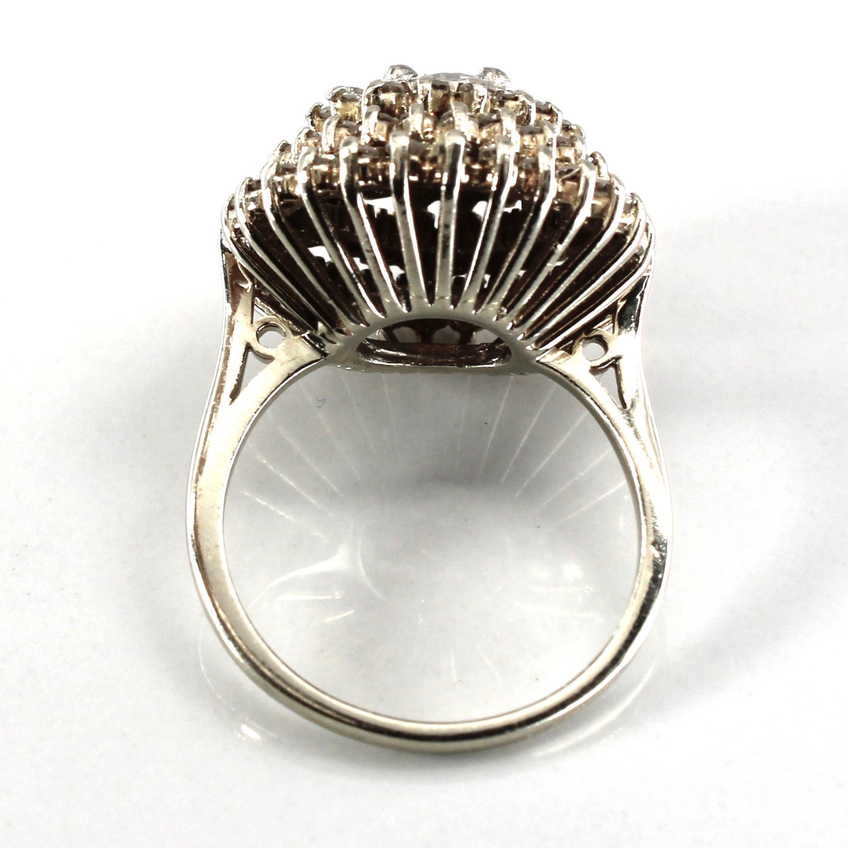 Bague cocktail sertie de diamants en grappe | 1,28 ct | Taille 5 |
