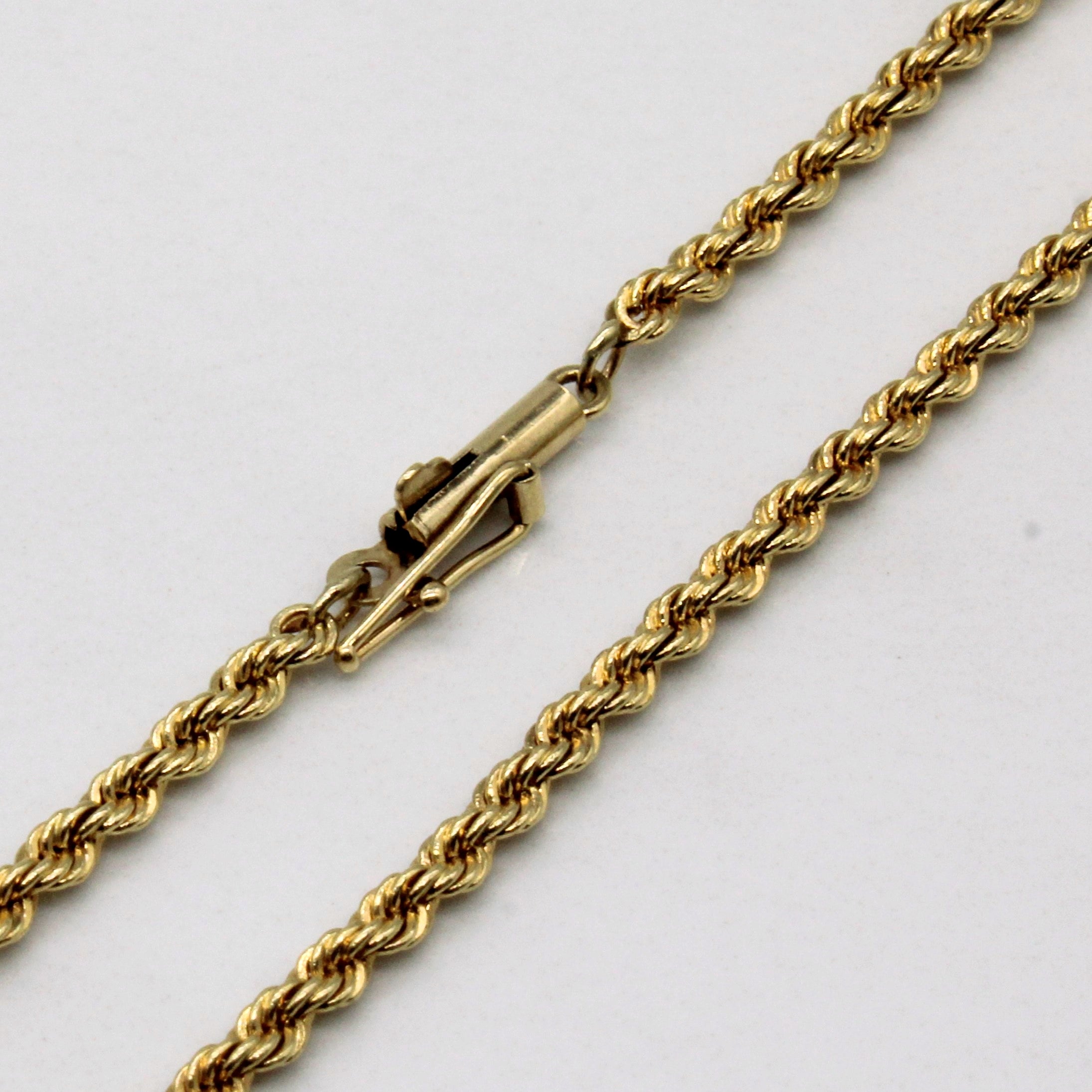 14k Yellow Gold Rope Chain Bracelet | 8" |