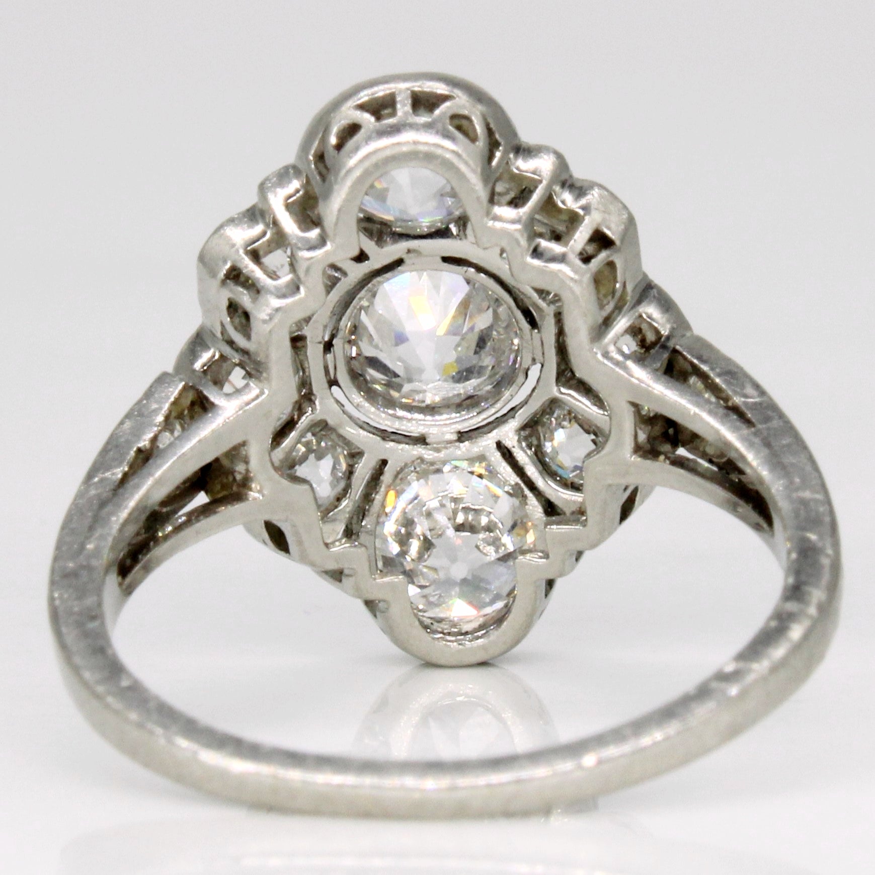 Art Deco Old European Cut Diamond Engagement Ring | 2.08ctw VS G/H | SZ 5 |