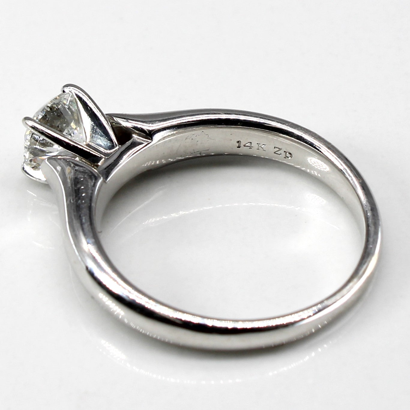 Solitaire Diamond White Gold Engagement Ring | 0.74ct I1 F | SZ 6 |