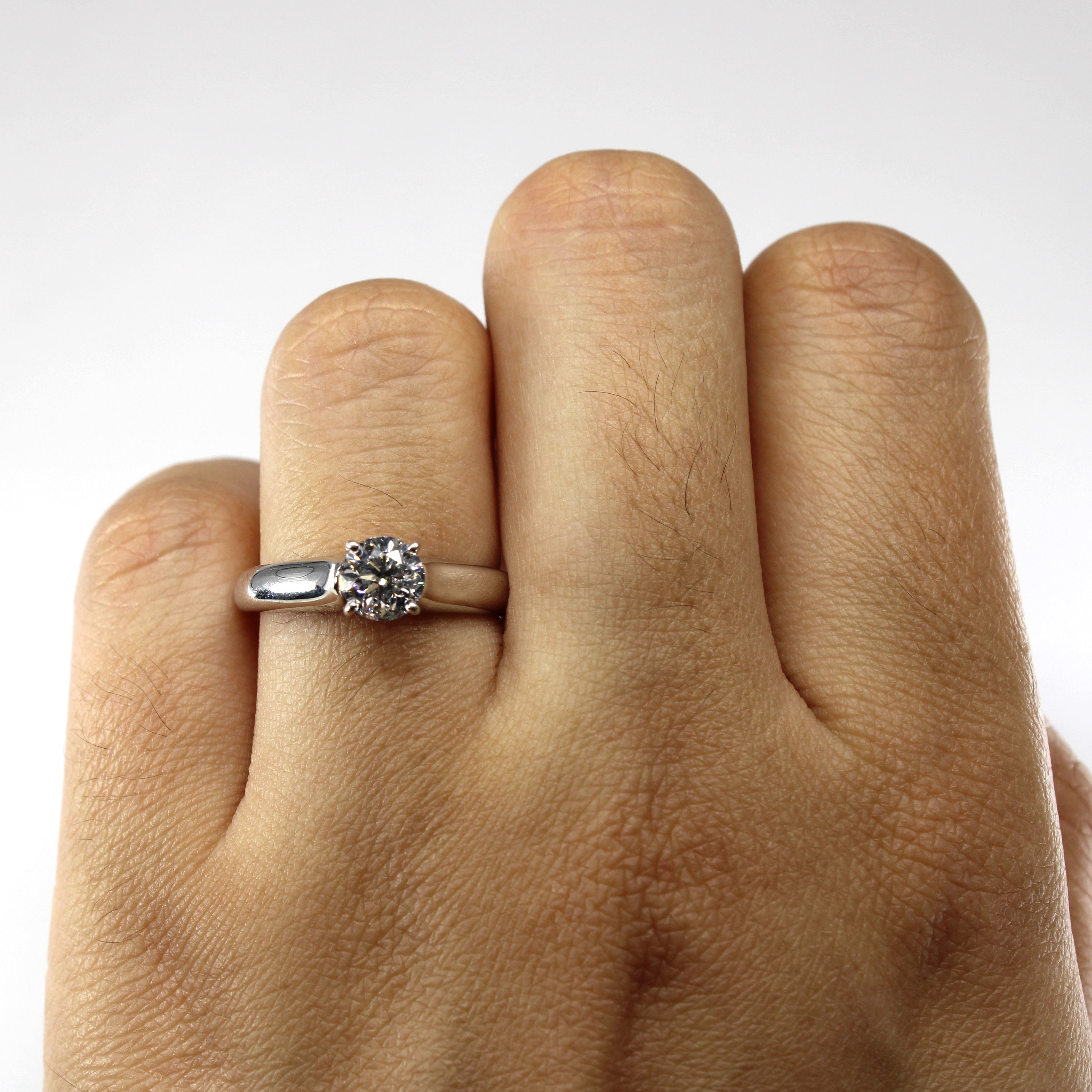 Solitaire Diamond White Gold Engagement Ring | 0.74ct I1 F | SZ 6 |