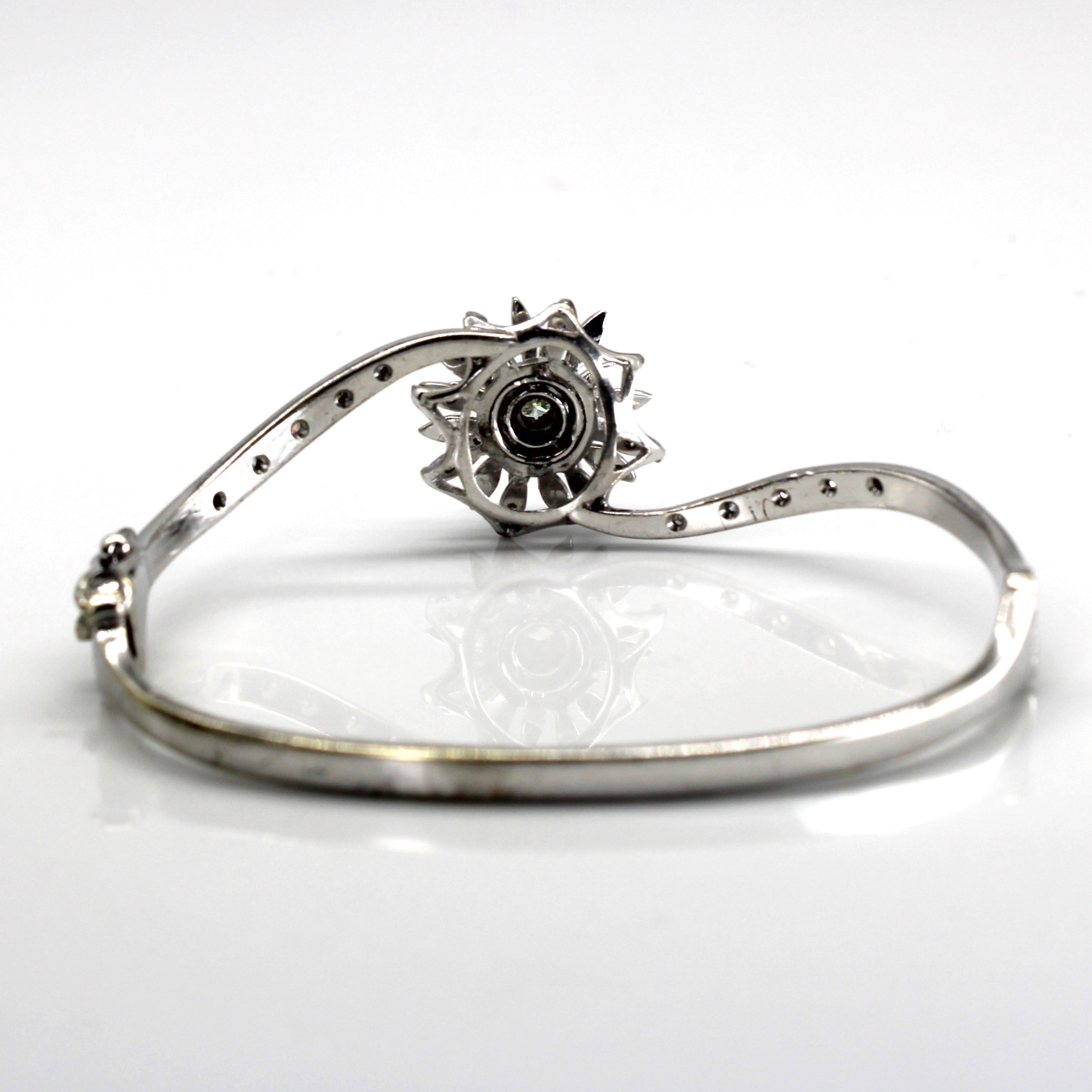 Flower Design Diamond Bypass Bangle | 0.34ctw | 6.5"|
