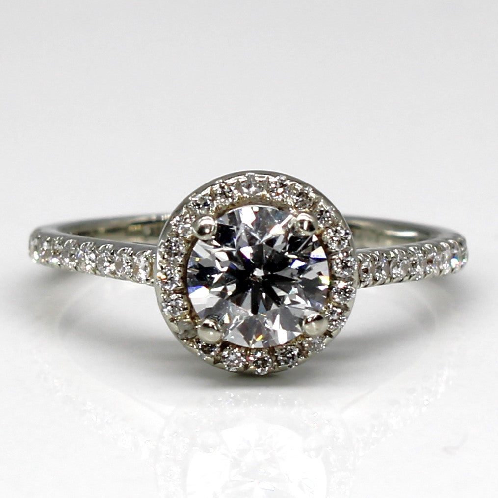 Halo Diamond Engagement Ring | 1.00ctw VS2 E | SZ 4 |
