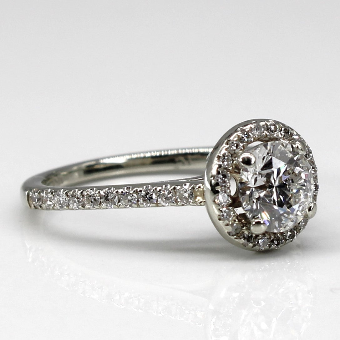 Halo Diamond Engagement Ring | 1.00ctw VS2 E | SZ 4 |