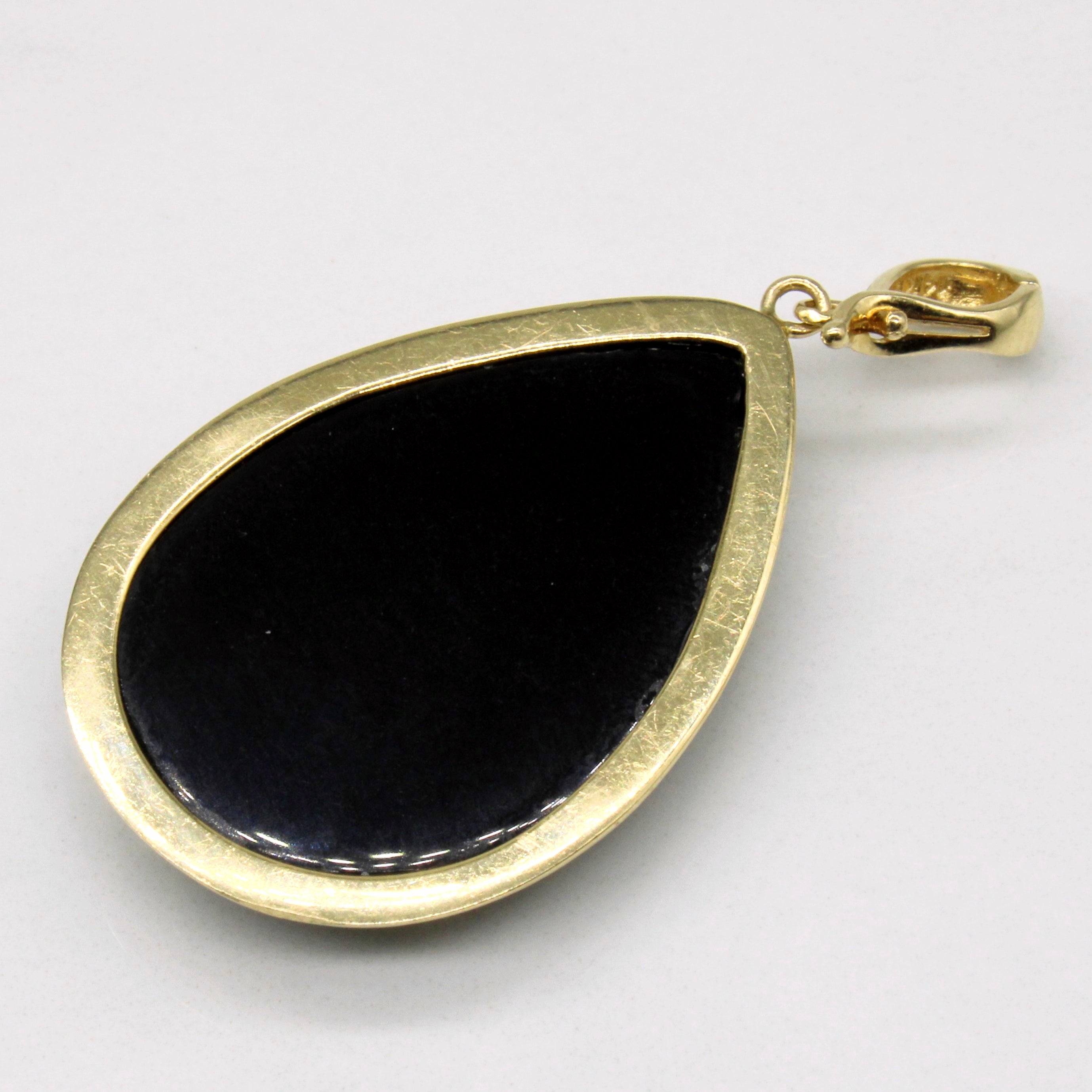 Onyx & Diamond Drop Pendant | 23.00ct, 0.02ctw |