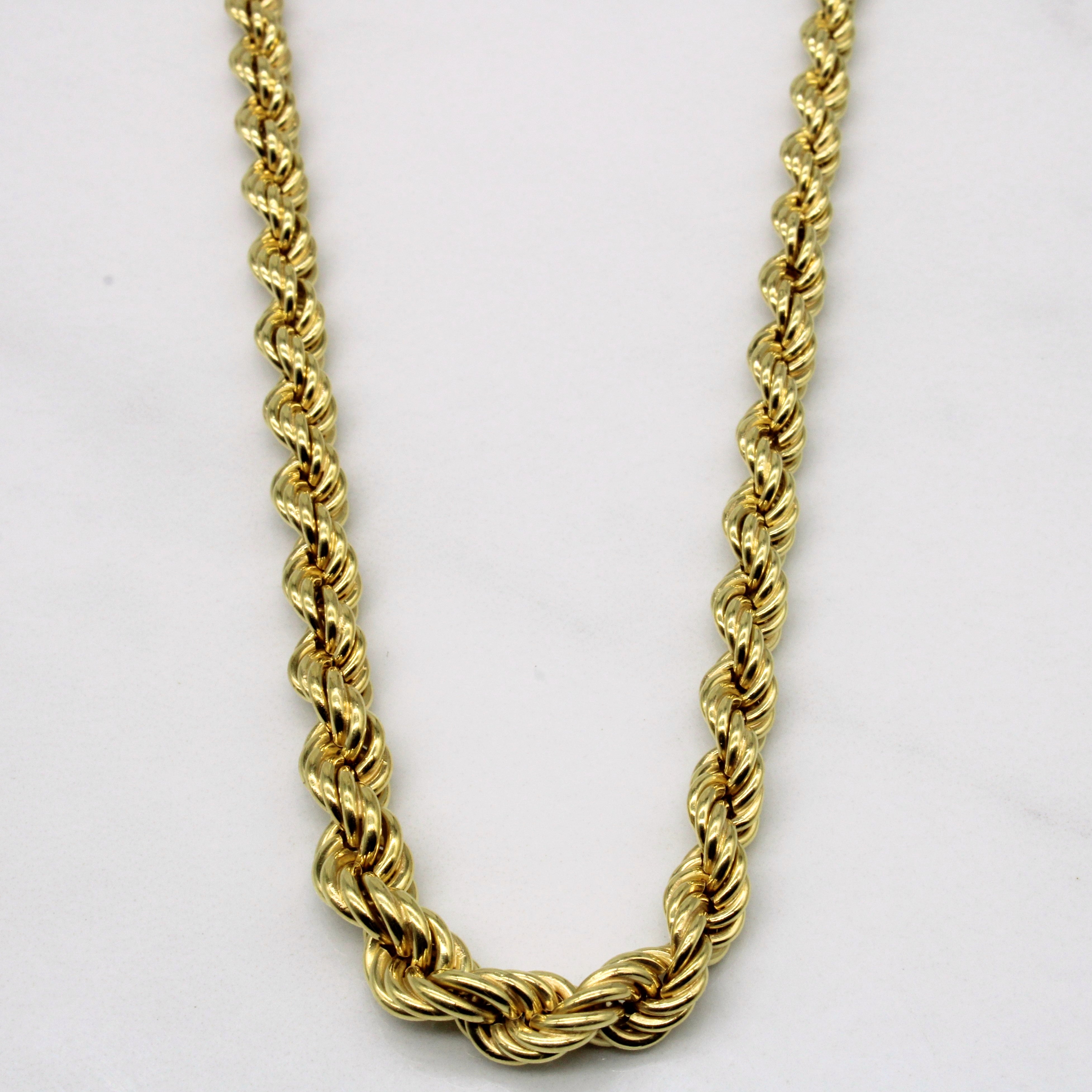 Vintage Italian 18k Yellow Gold Rope Chain | 19" |