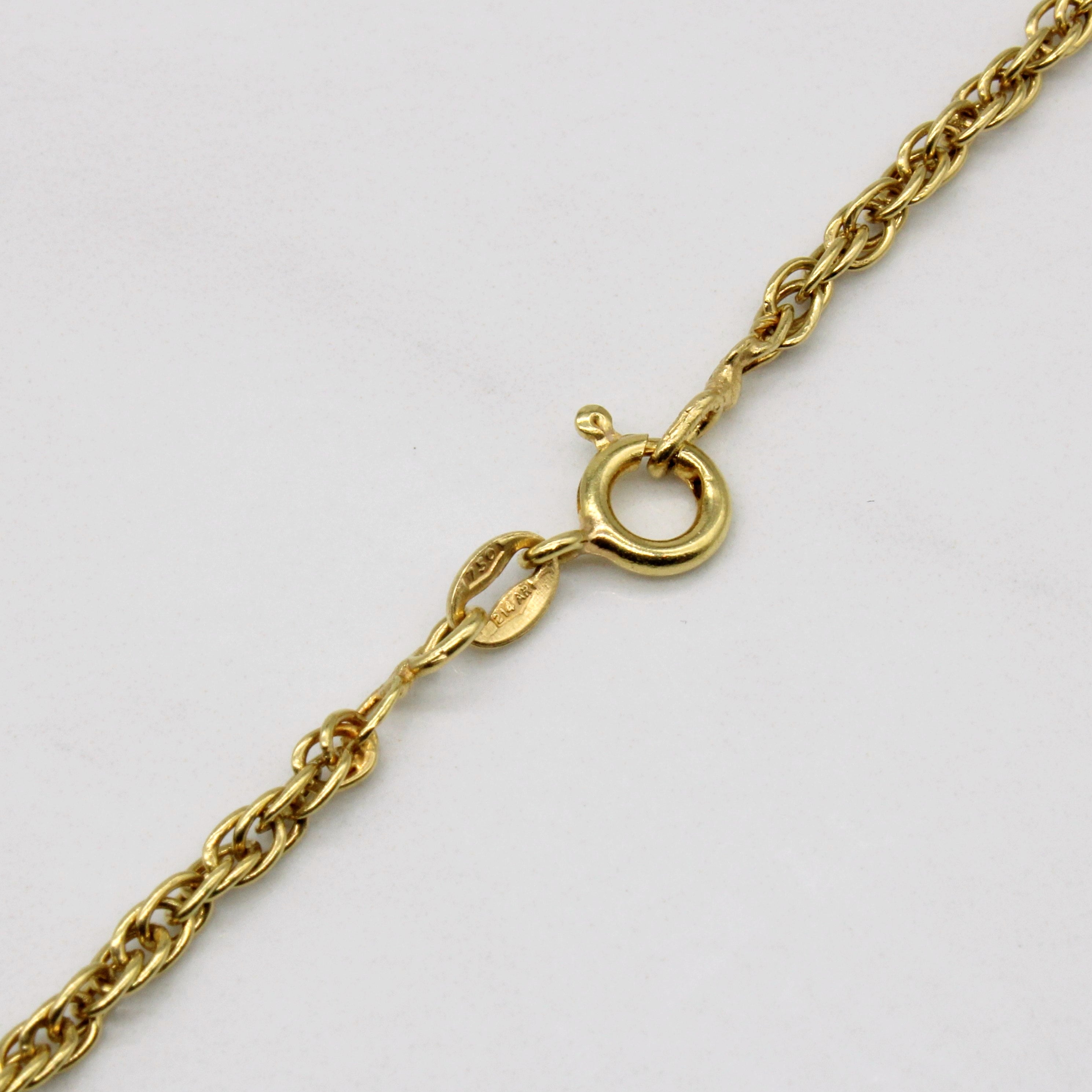 18k Yellow Gold Rope Link Chain | 24" |