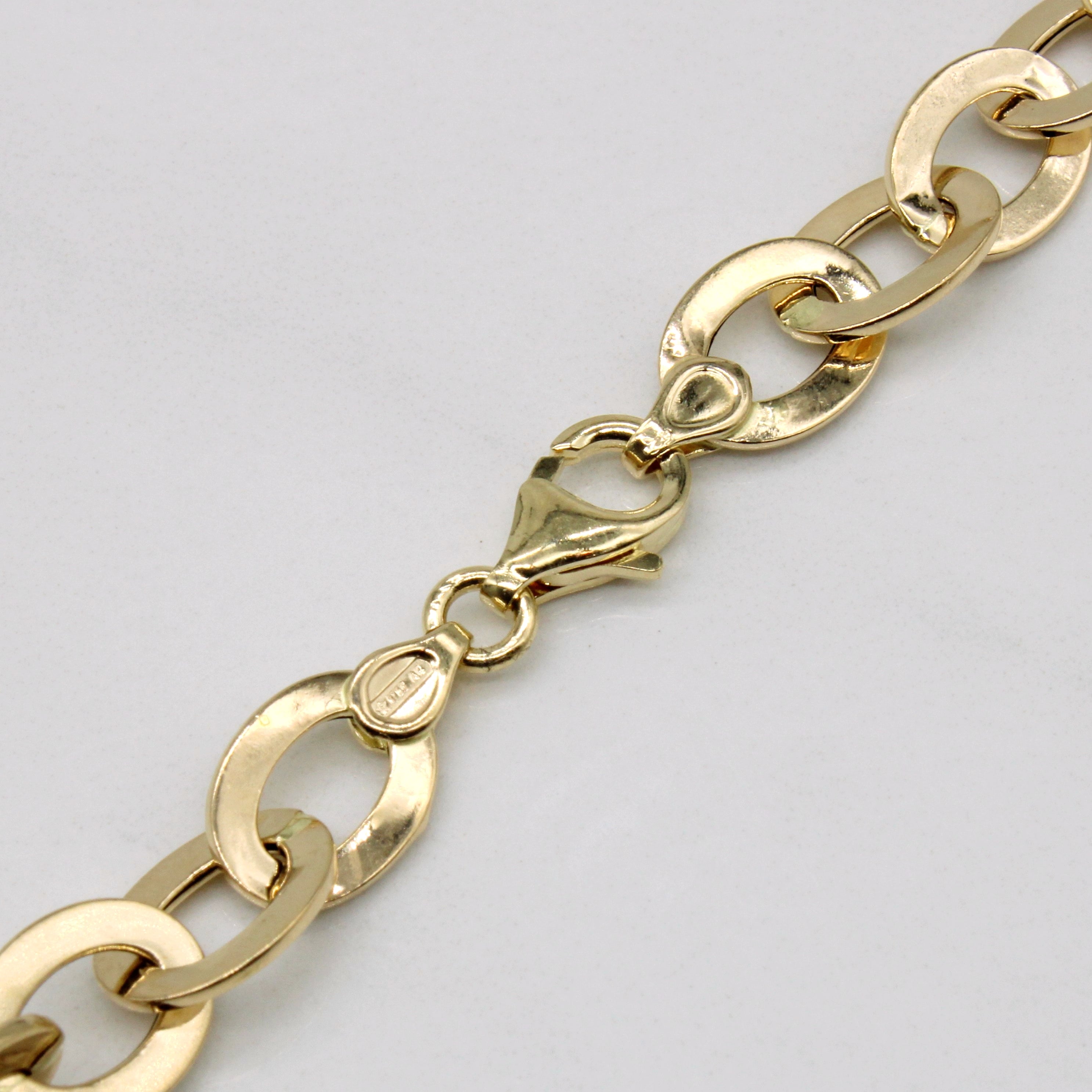 Chaîne à maillons ovales en or jaune 14 carats | 23 pouces |