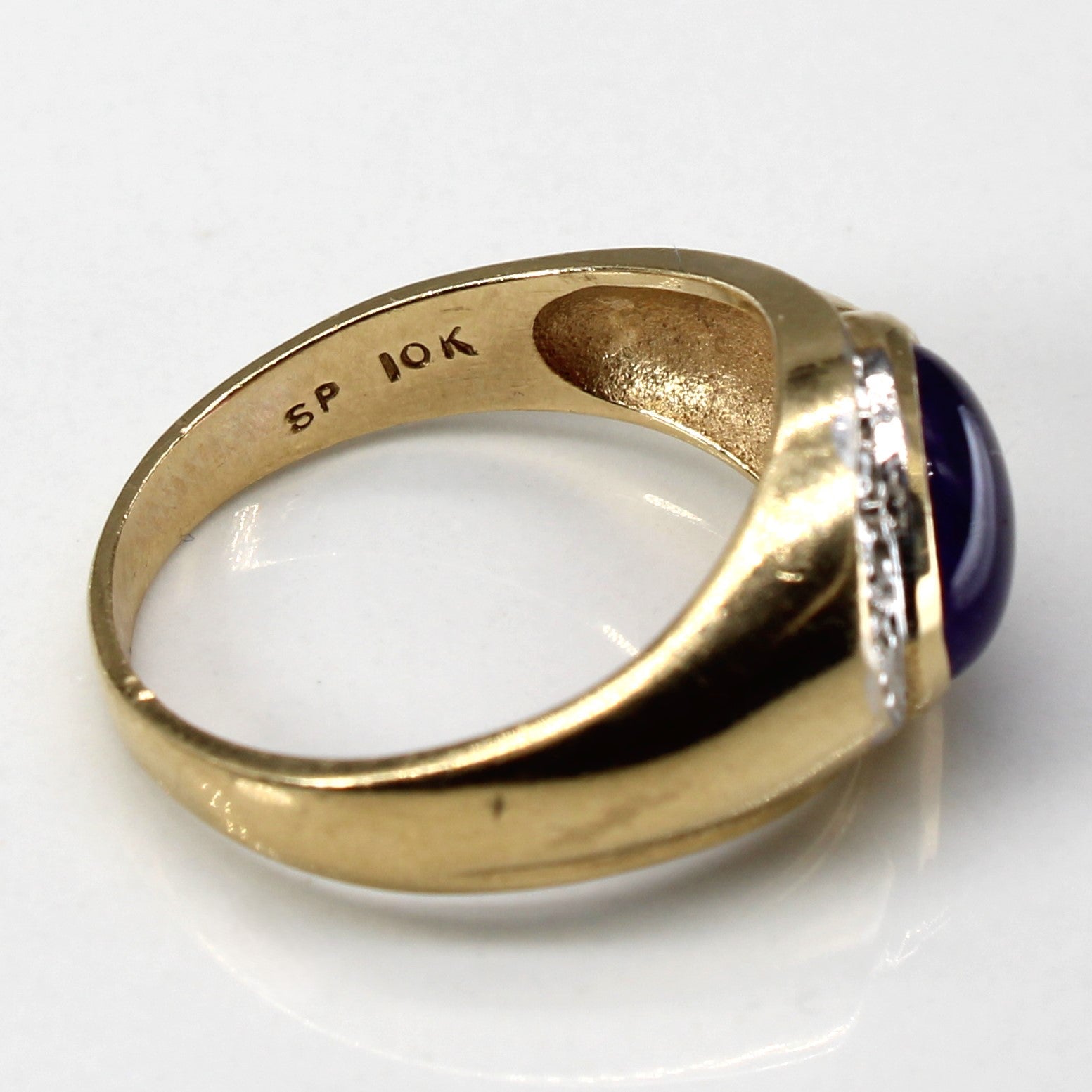 Bezel Set Amethyst & Diamond Ring | 2.86ct | 0.03ctw | SZ 8.5 |