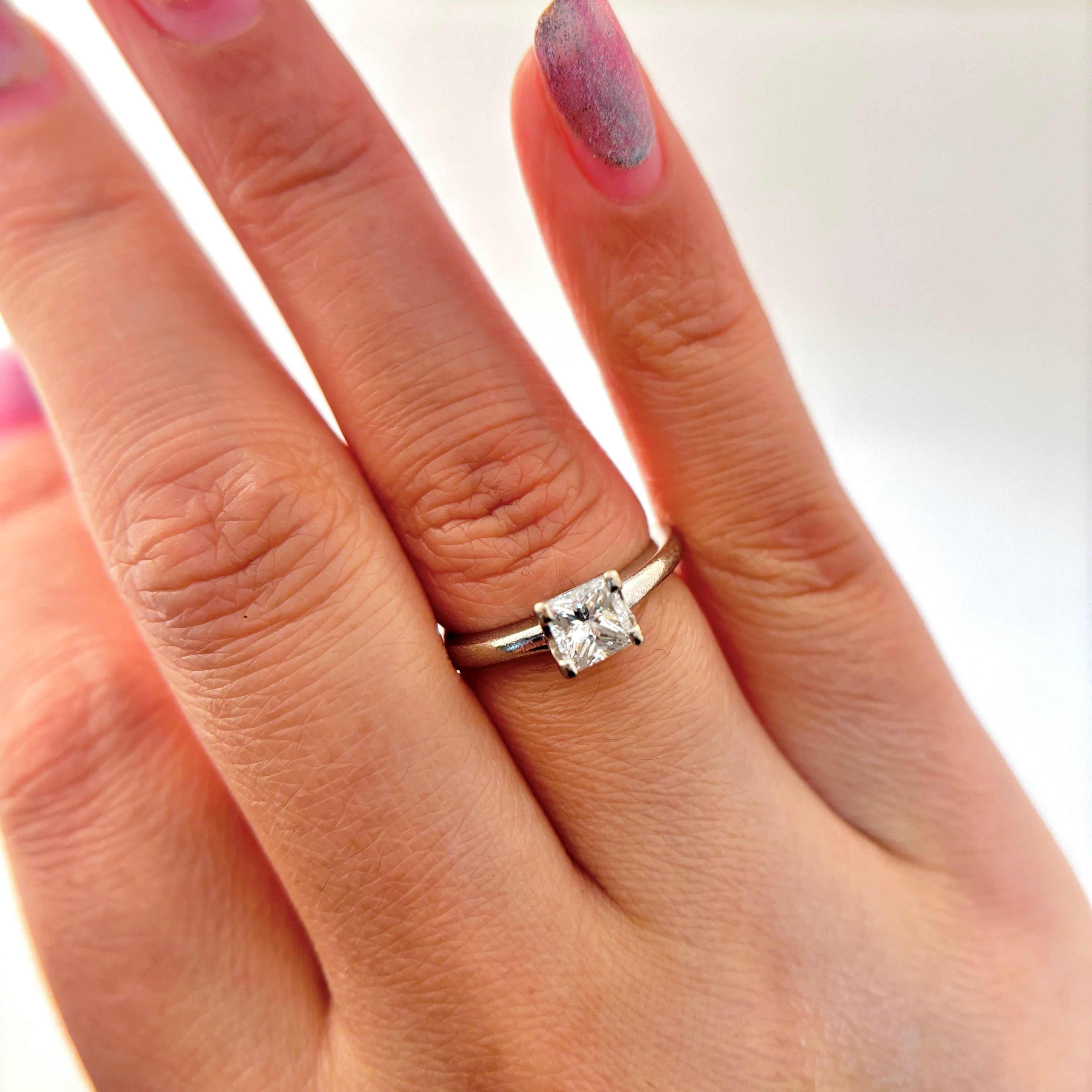 14K White Gold 4-Prong Diamond Ring | 0.73 ct | SZ 6 |