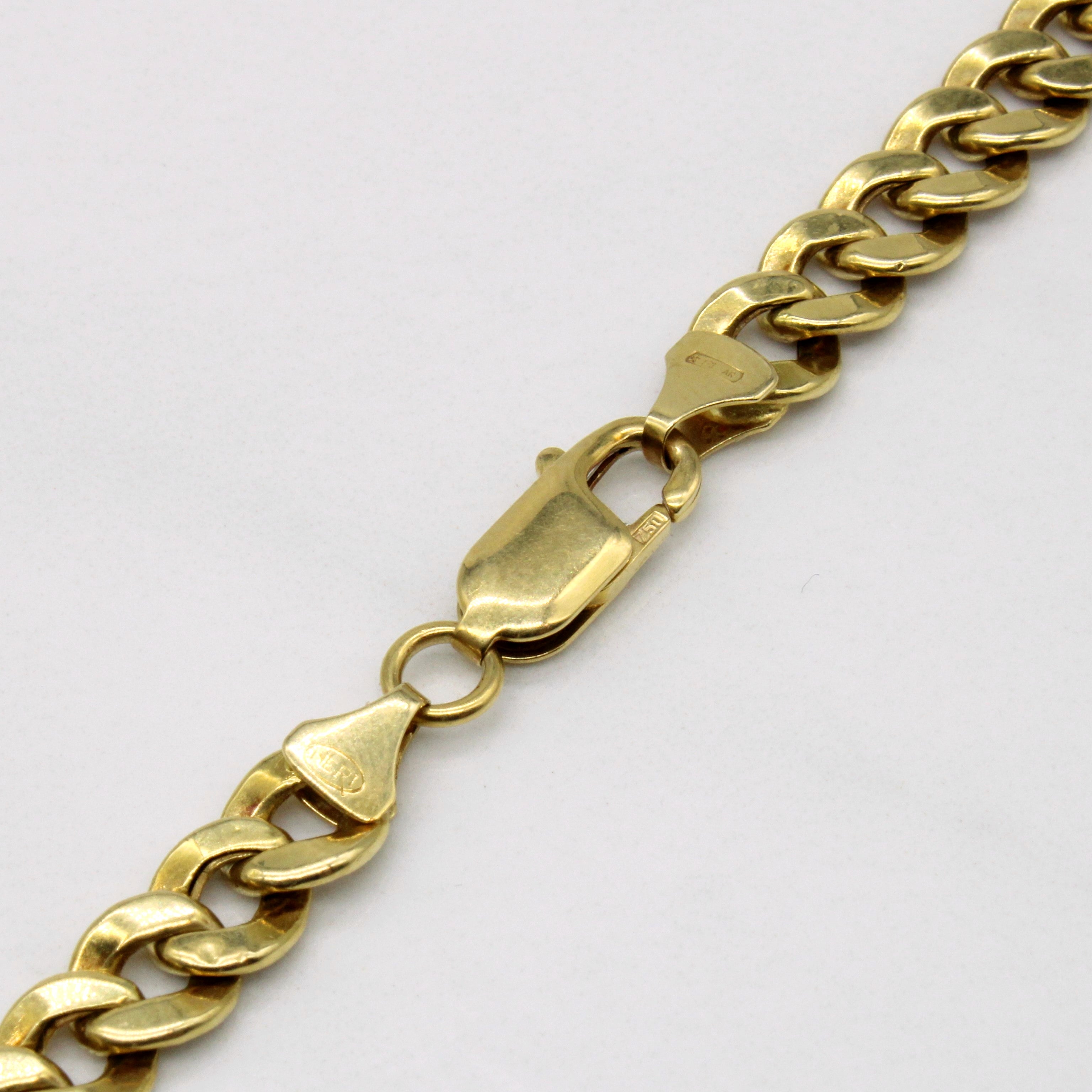 18k Yellow Gold Curb Link Chain | 21" |