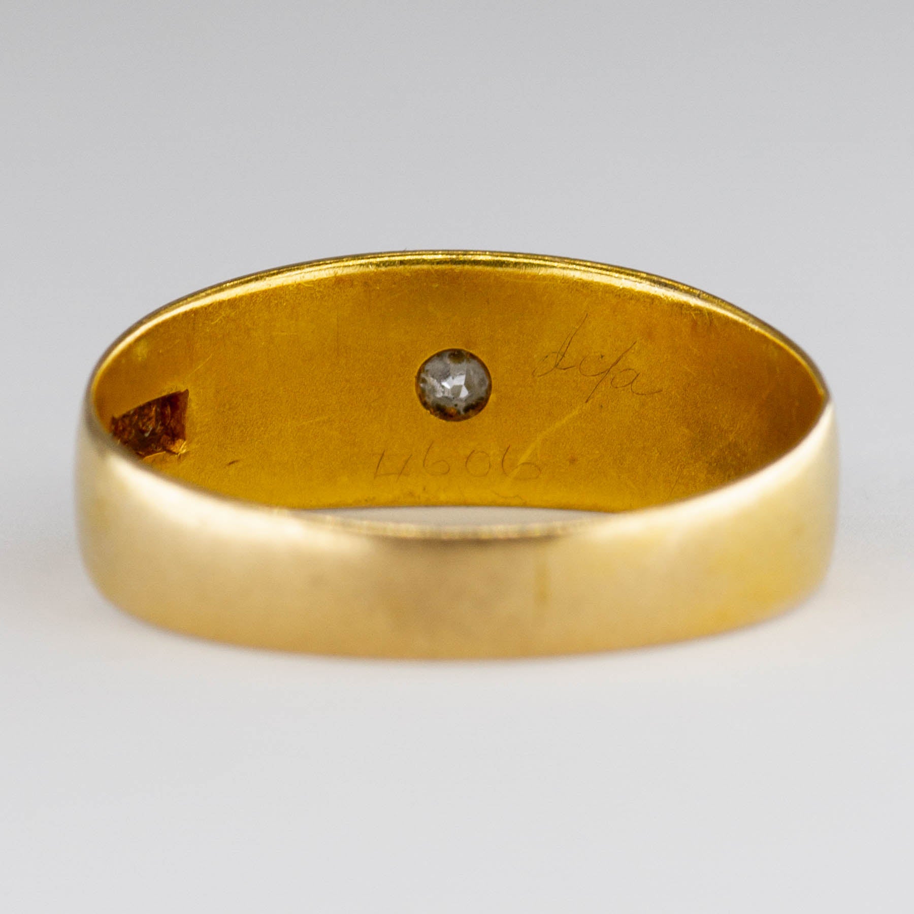 Victorian 1897 18k Gold band with Old European Diamond | 0.08ctw | SZ 7