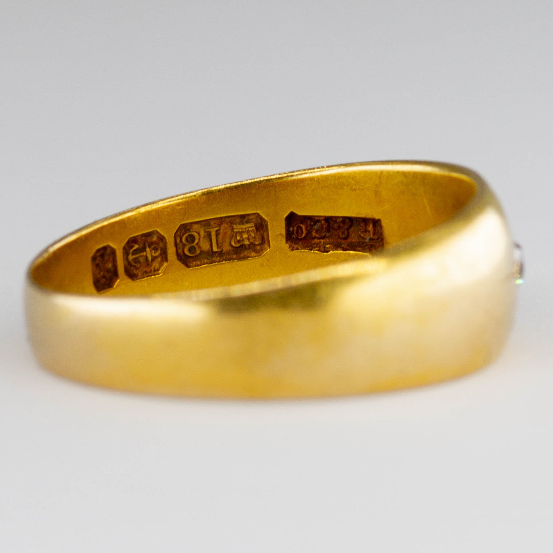 Victorian 1897 18k Gold band with Old European Diamond | 0.08ctw | SZ 7