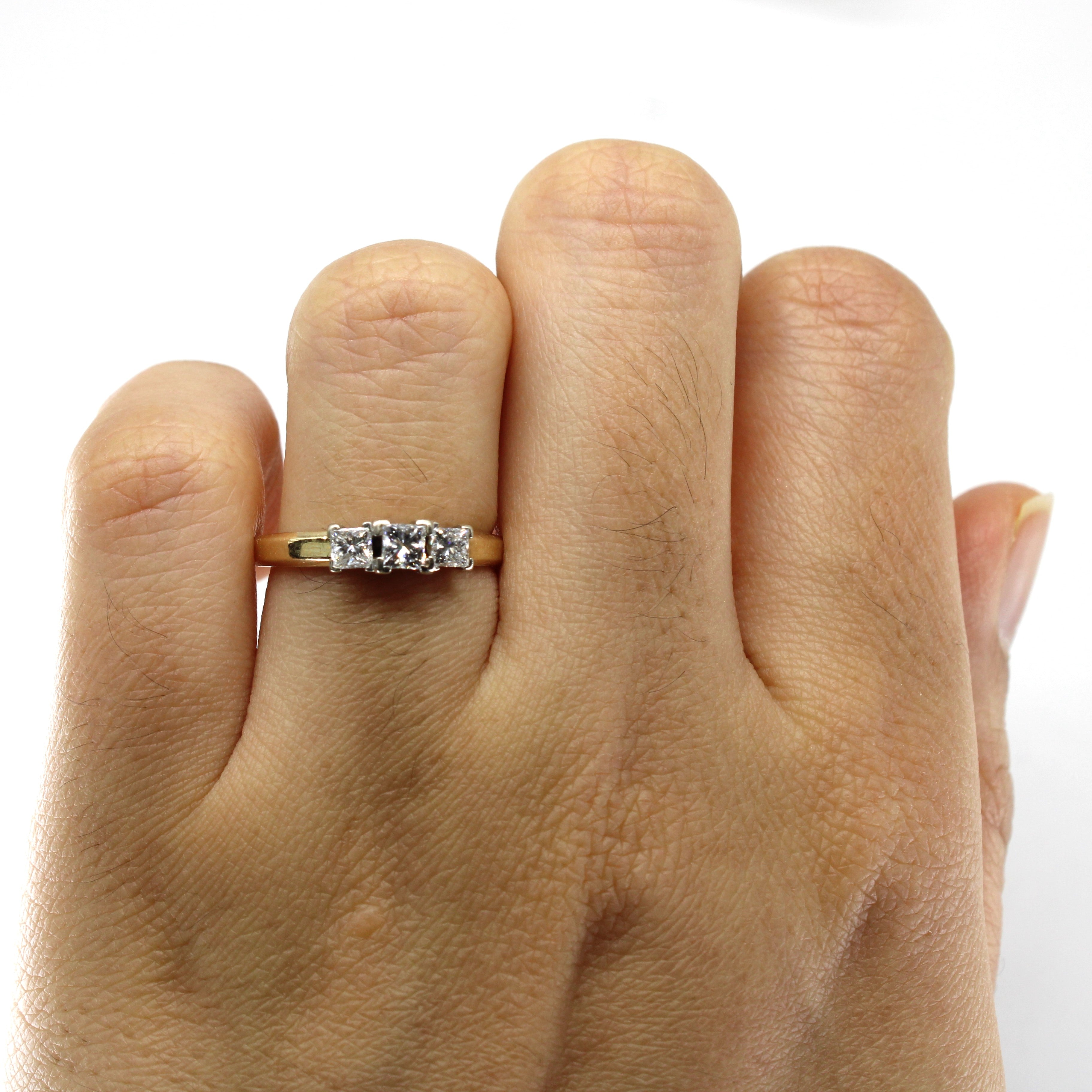 Three Stone Princess Diamond Ring | 0.62ctw | SZ 6.5 |