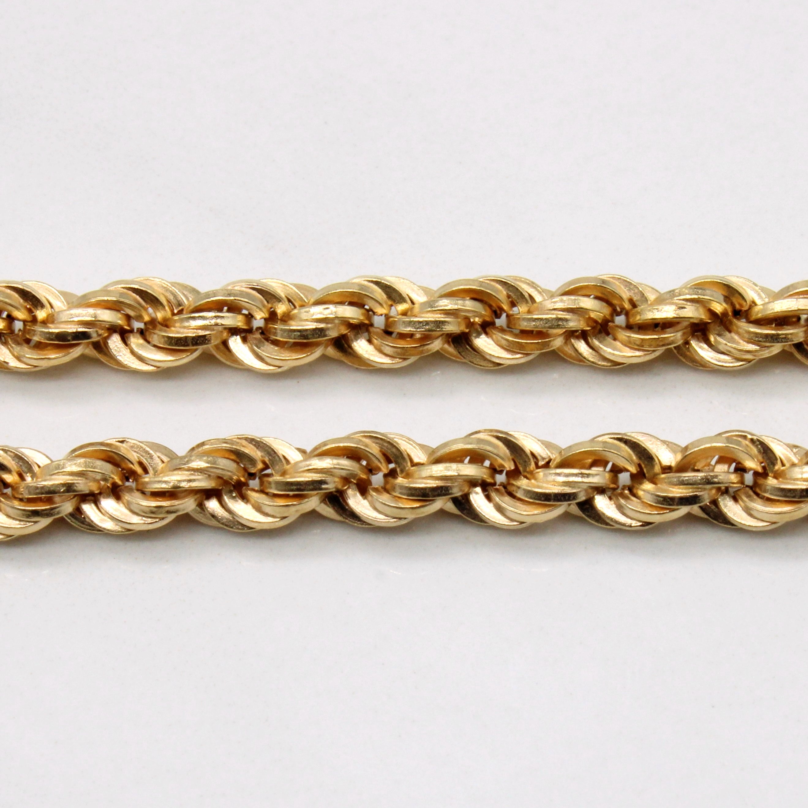 Vintage Italian 18k Yellow Gold Rope Chain | 20" |