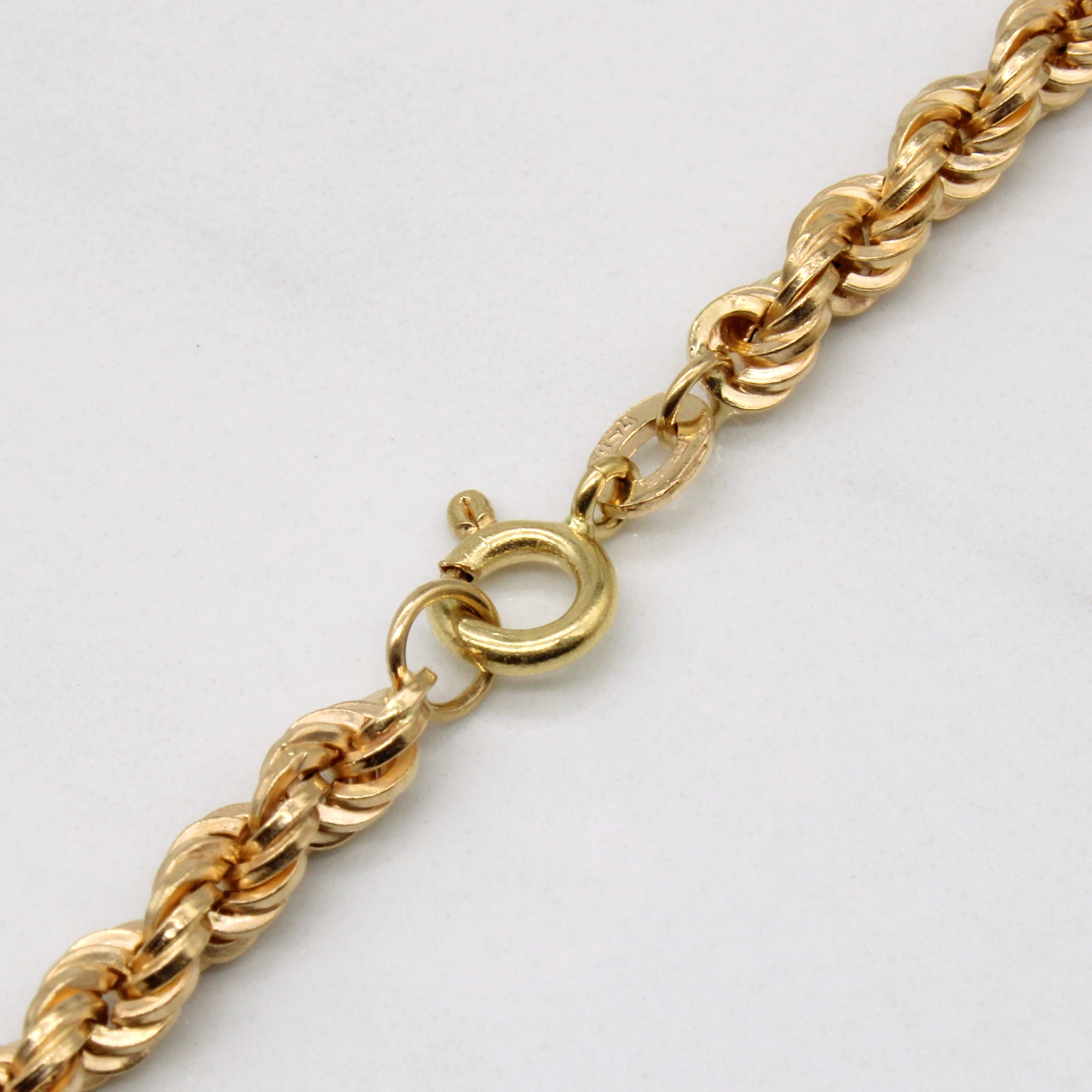 Vintage Italian 18k Yellow Gold Rope Chain | 20" |