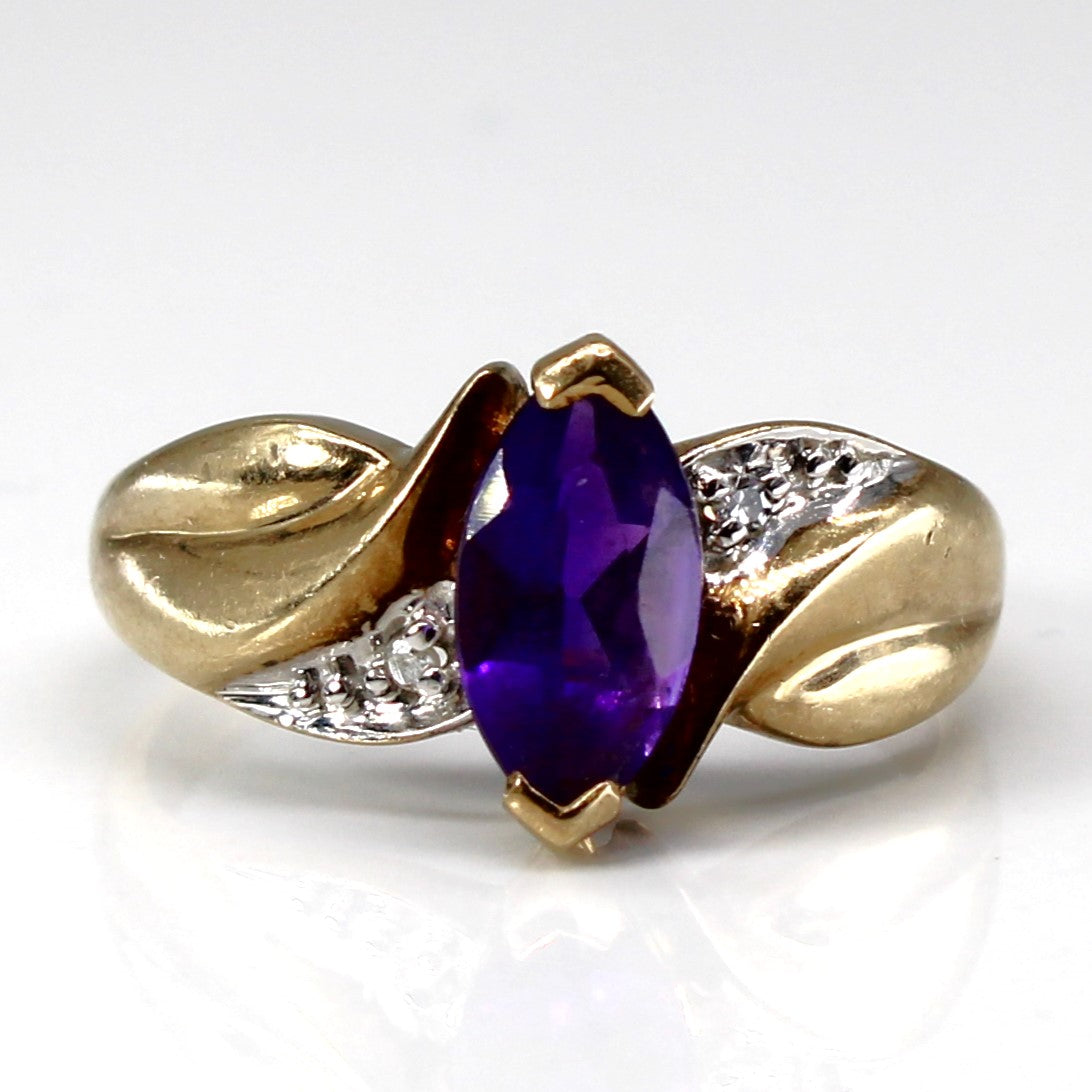 Bypass Amethyst & Diamond Ring | 0.75ct | 0.02ctw | SZ 7 |