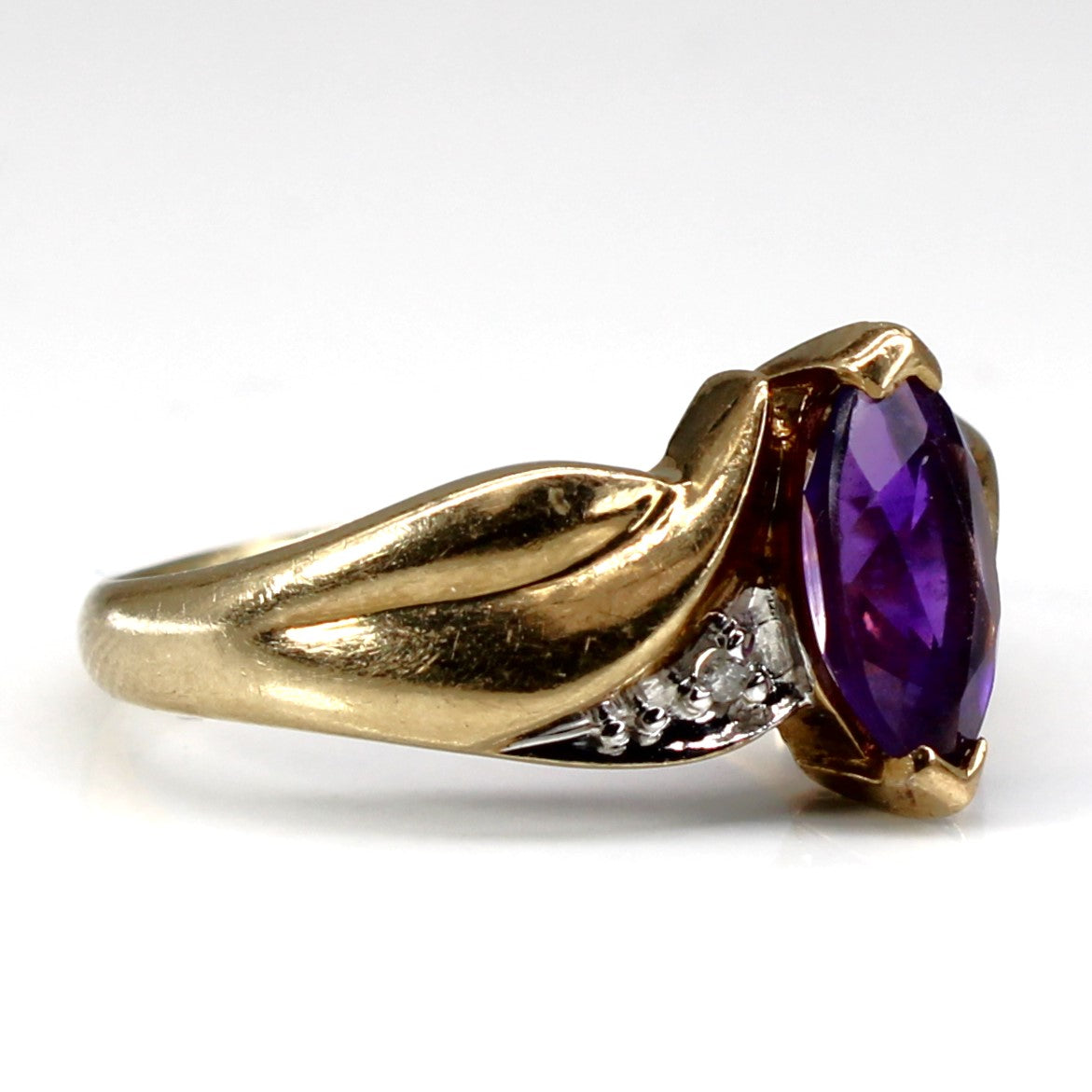 Bypass Amethyst & Diamond Ring | 0.75ct | 0.02ctw | SZ 7 |