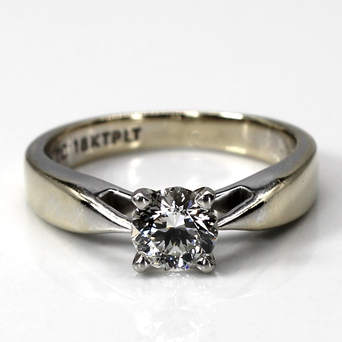 Bague solitaire en or blanc et diamant | 0,50 ct | Taille 5 |