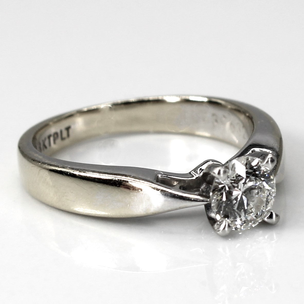 Bague solitaire en or blanc et diamant | 0,50 ct | Taille 5 |