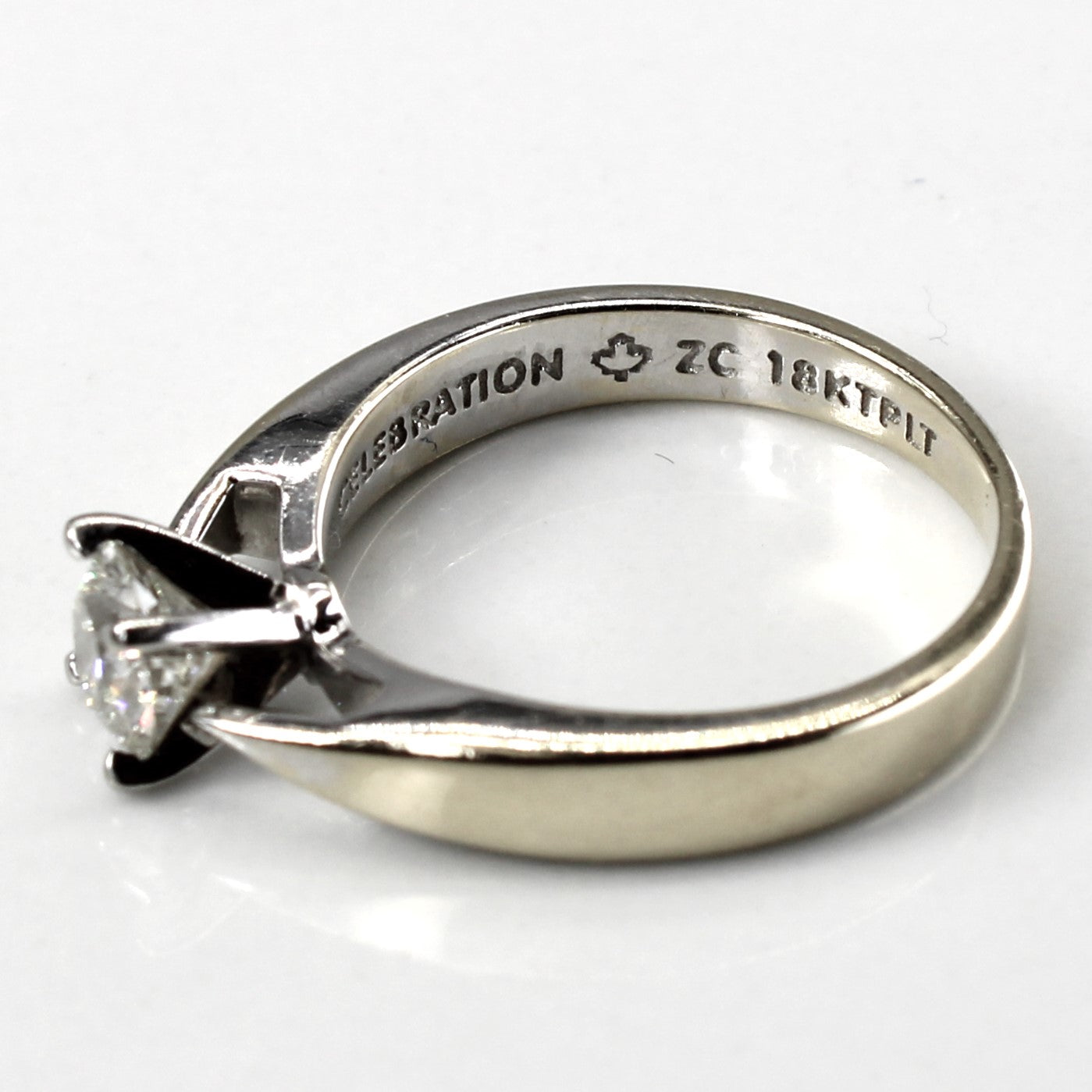 Bague solitaire en or blanc et diamant | 0,50 ct | Taille 5 |