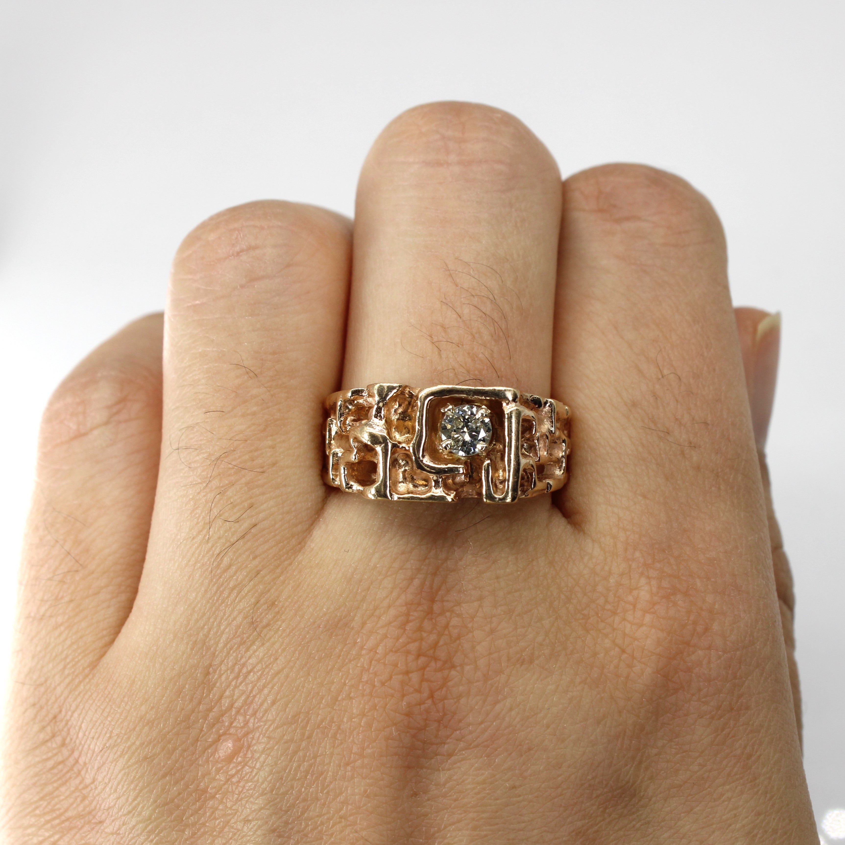 Textured Solitaire Diamond Ring | 0.30ct | SZ 9.5 |