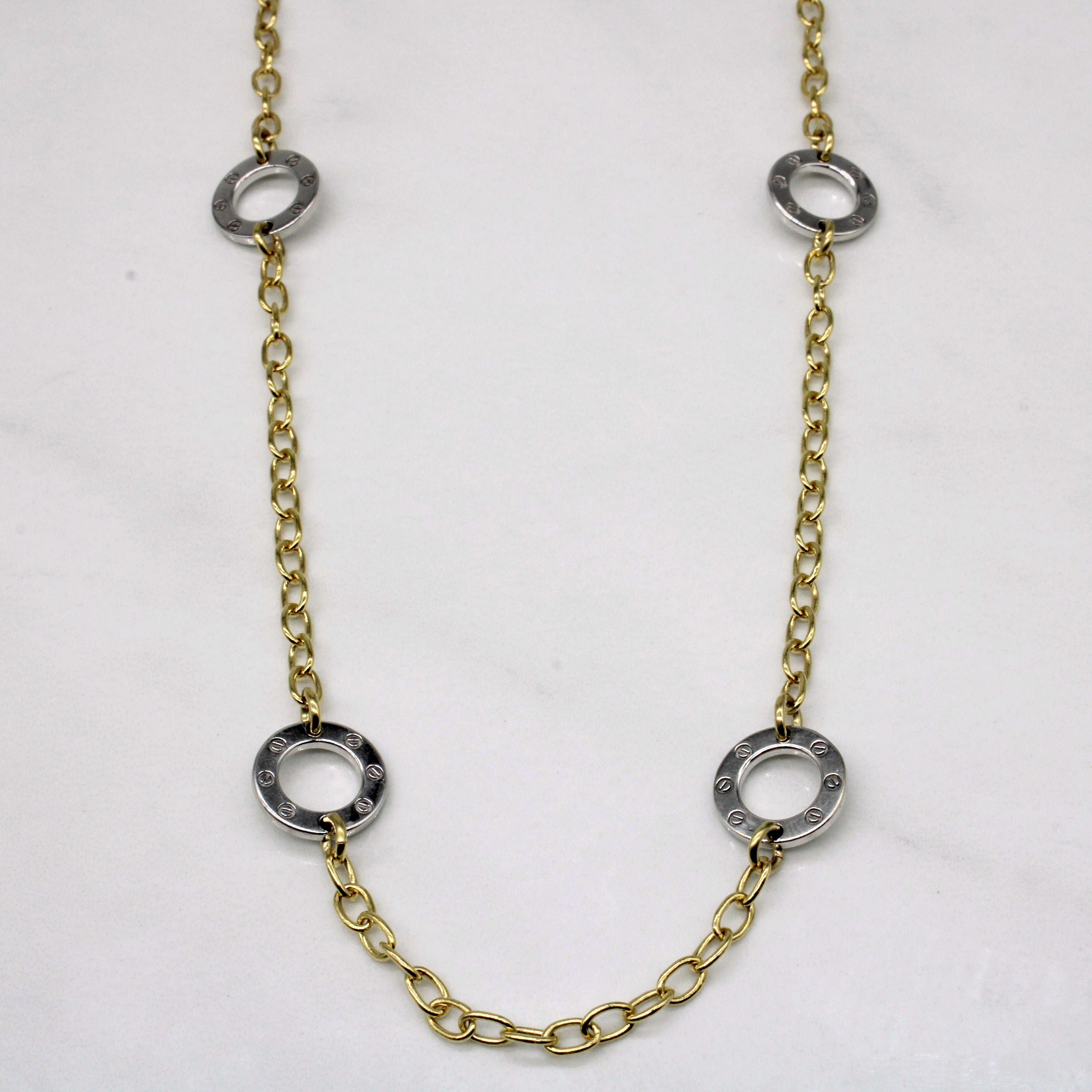 18k Two Tone Gold Necklace | 18" |