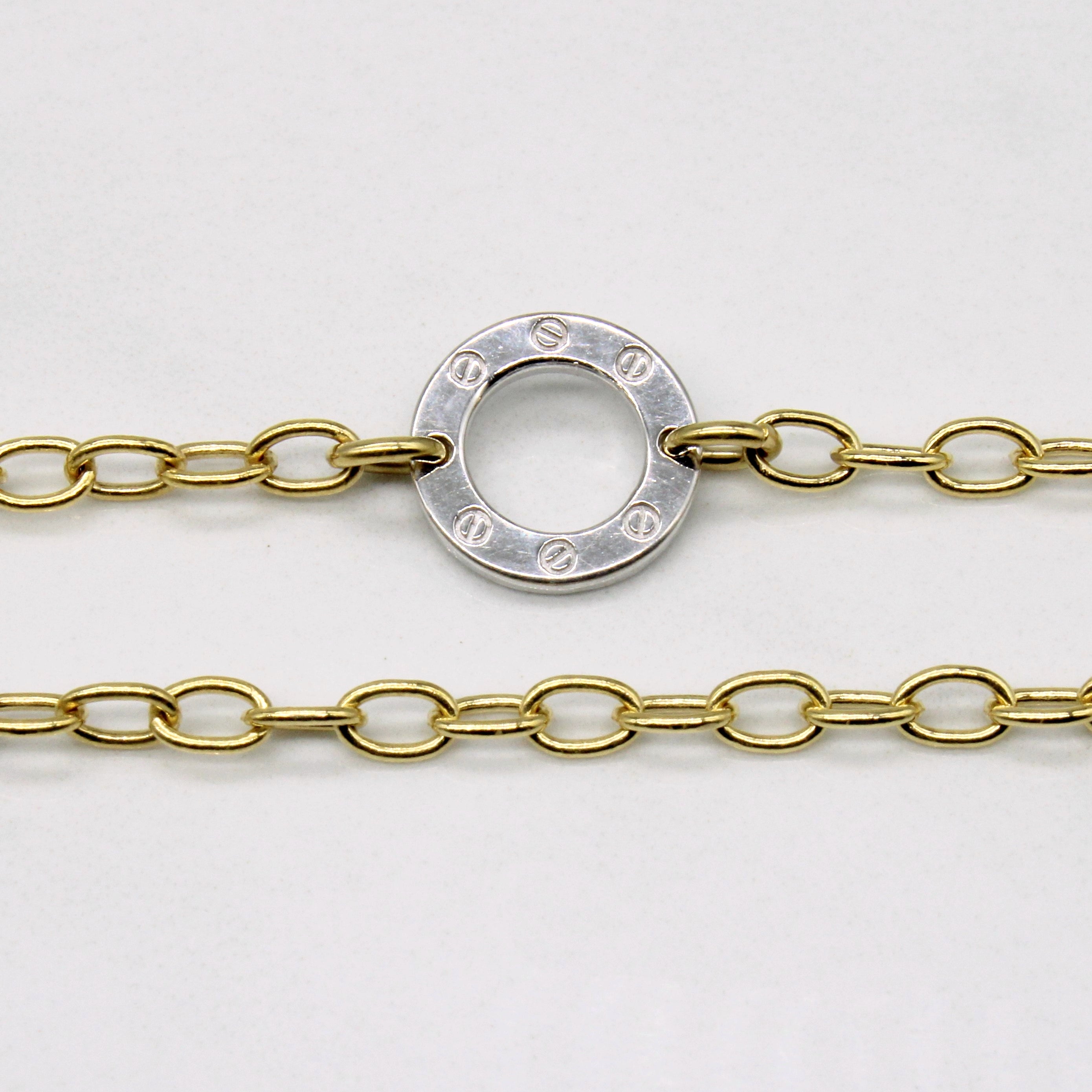18k Two Tone Gold Necklace | 18" |