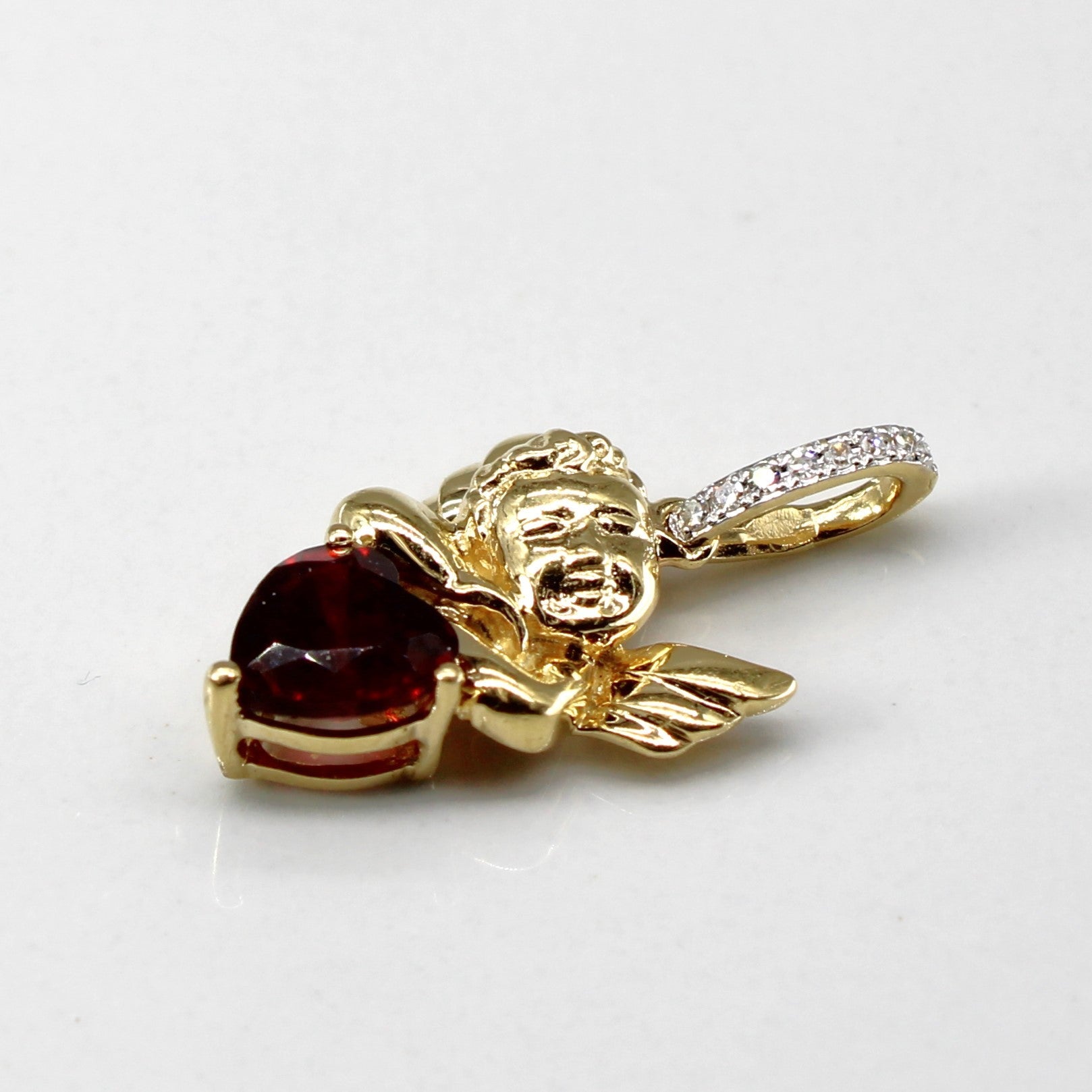 Garnet & Diamond Angel Pendant | 1.50ct | 0.05ctw |